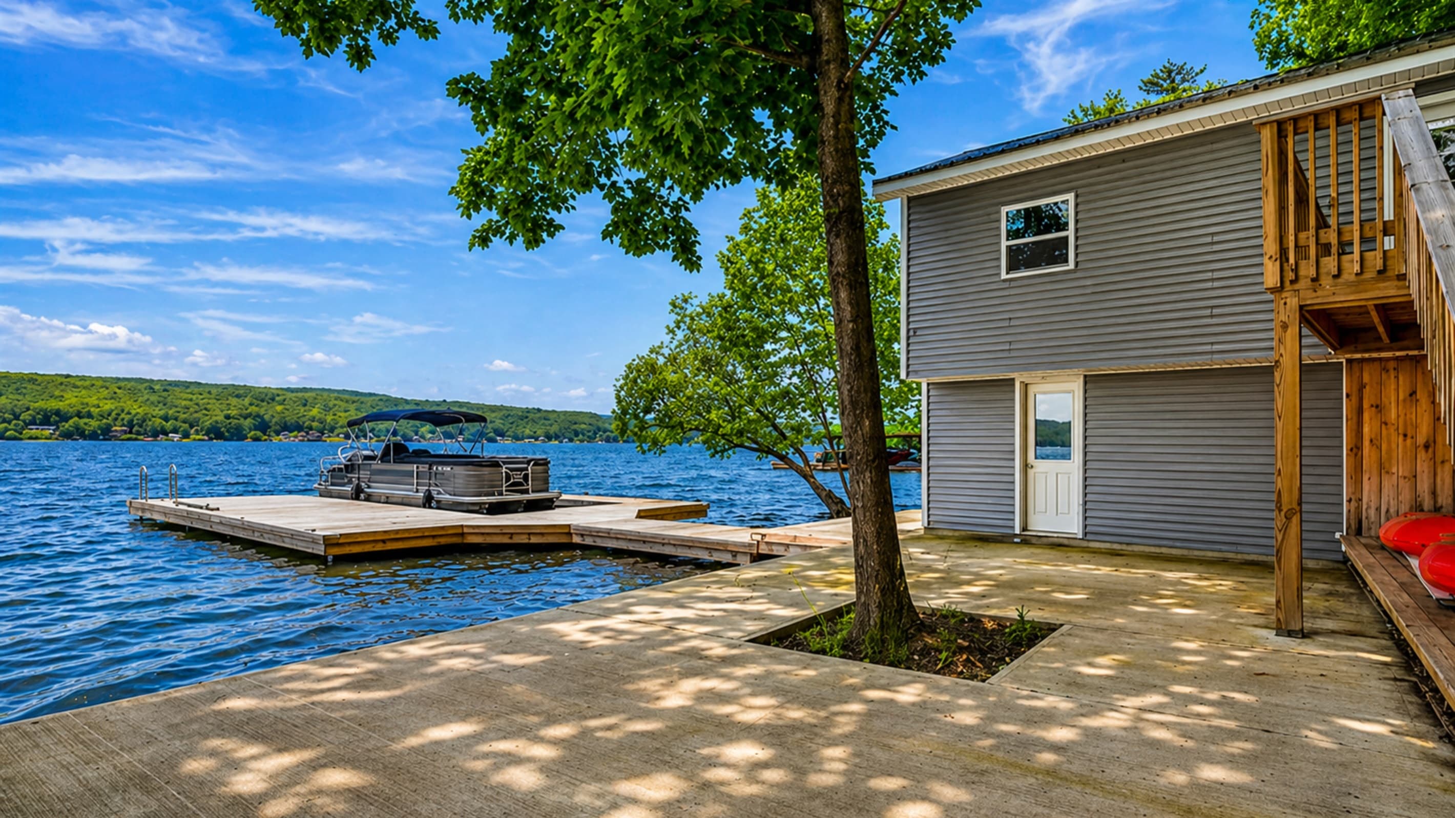 Rear exterior beside the private dock