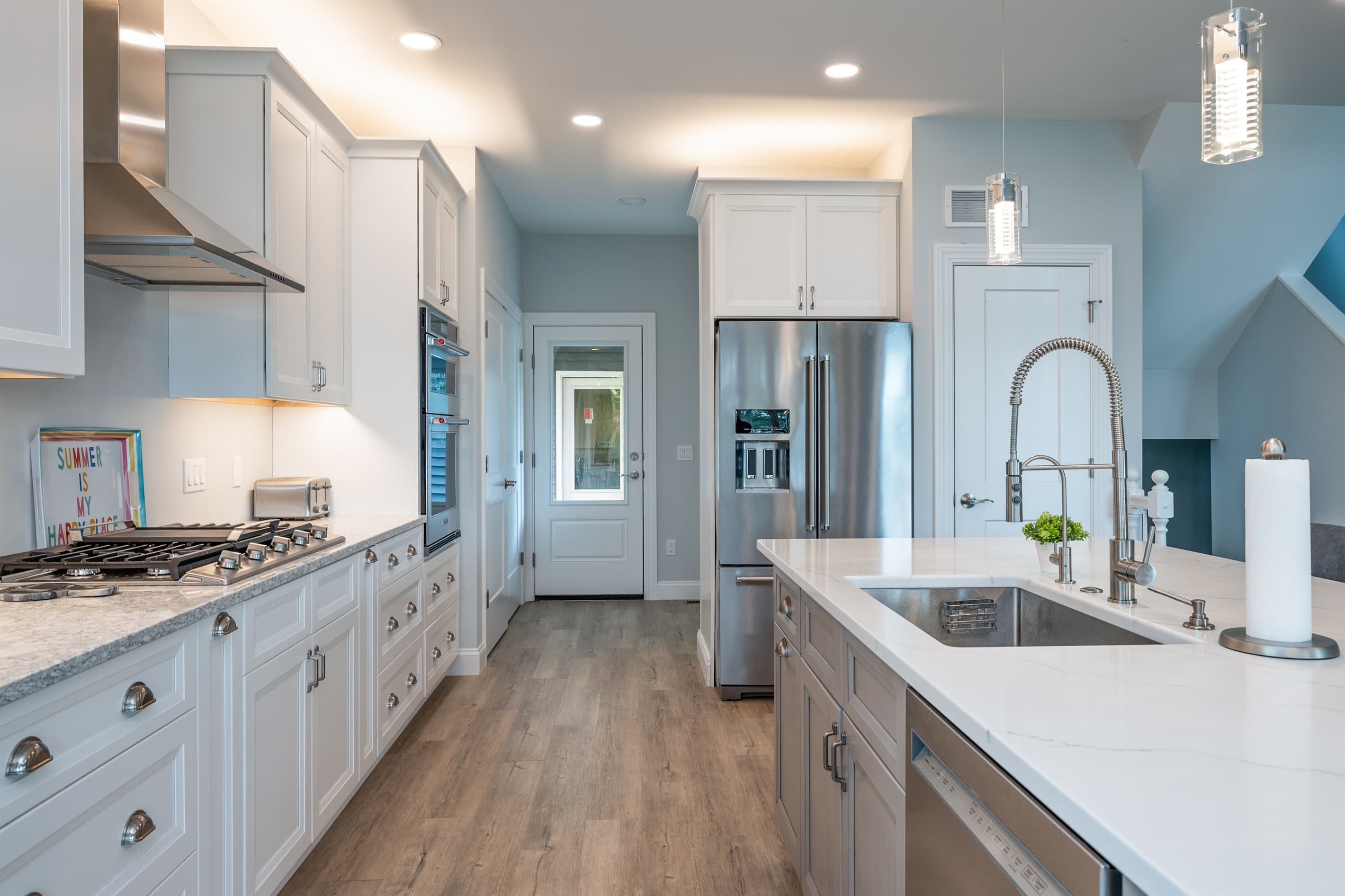 Kitchen with stainless steel appliances