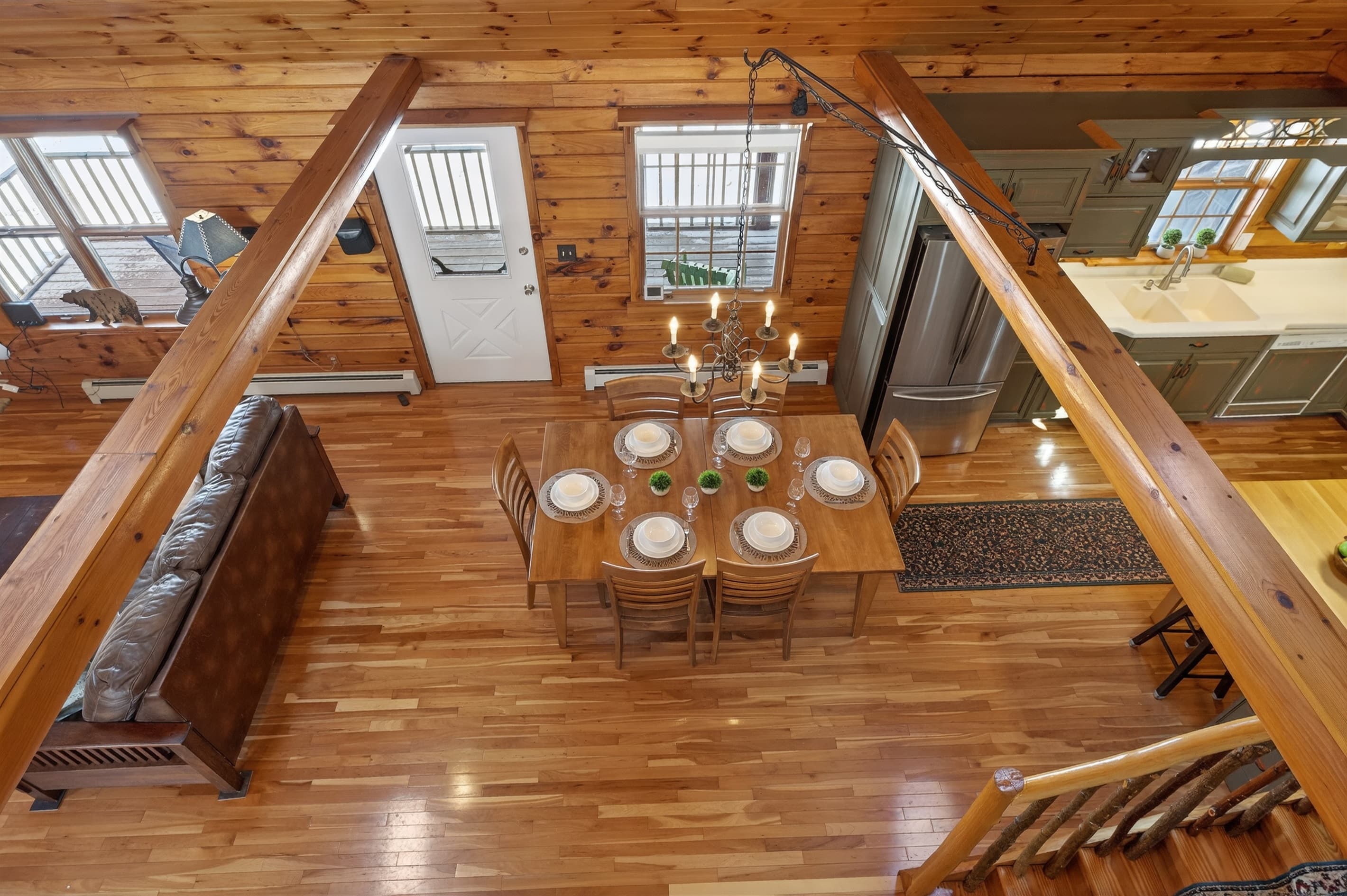 Dining area viewed from the upper level