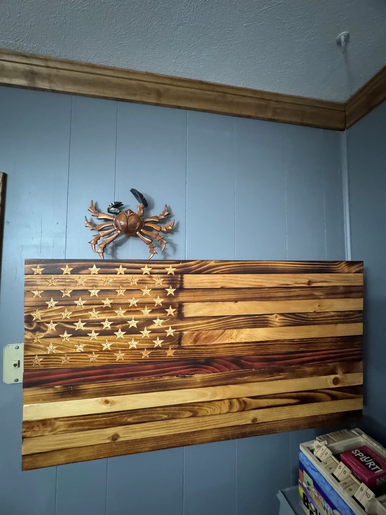 Wooden American flag wall art