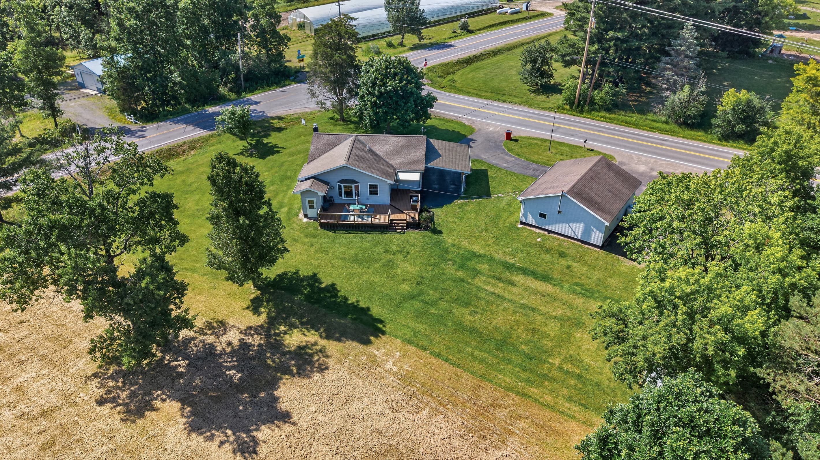 Wooded property aerial view