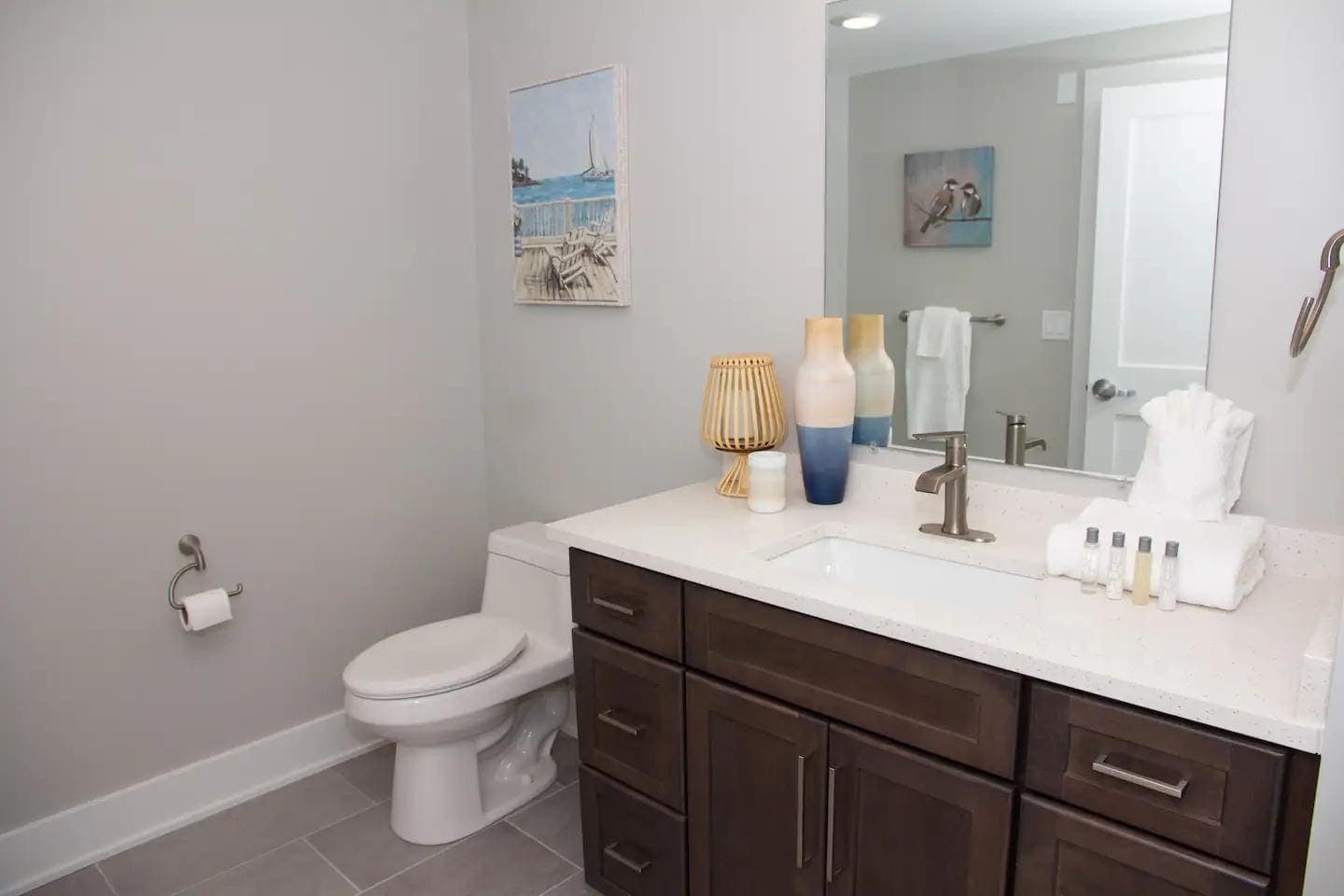 Bathroom with tub and shower combination
