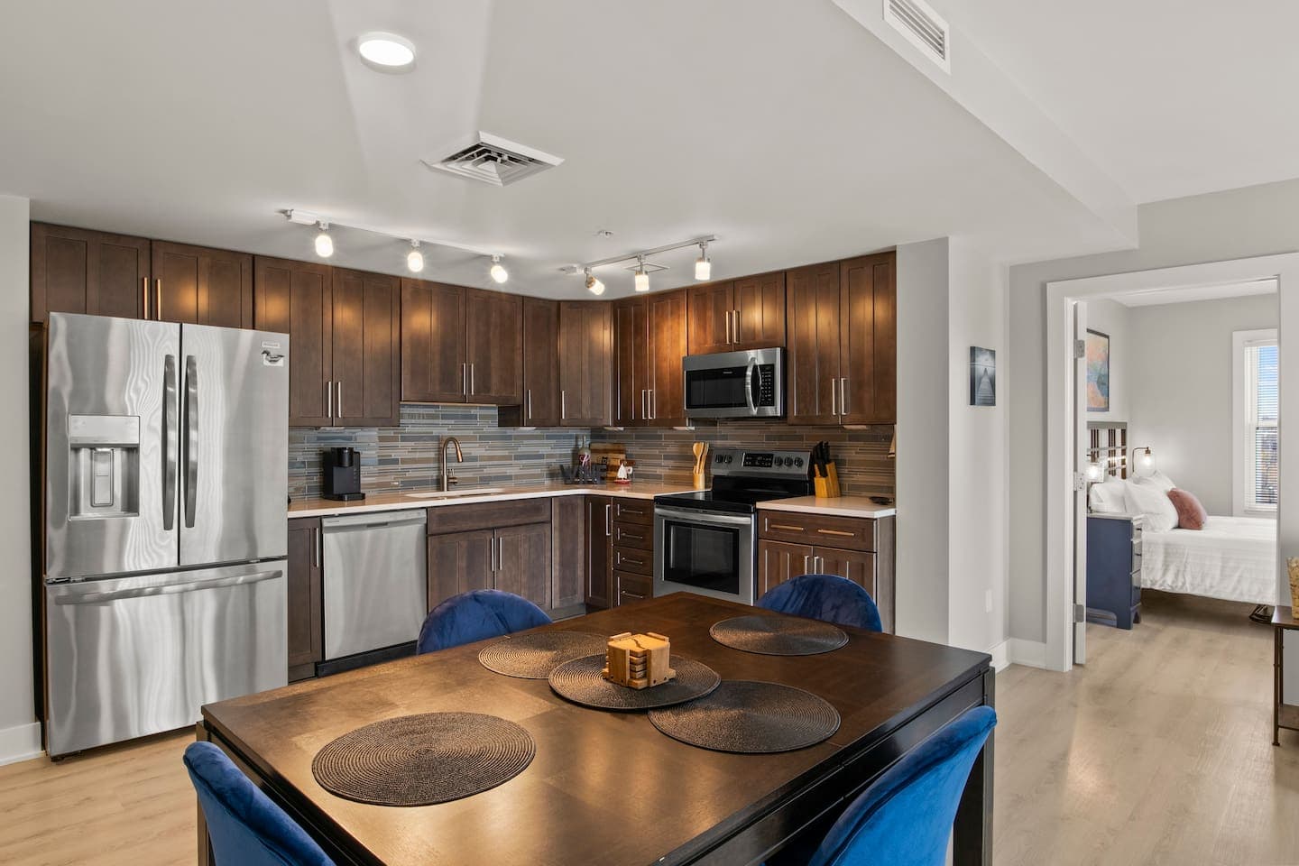 Kitchen island with seating for four