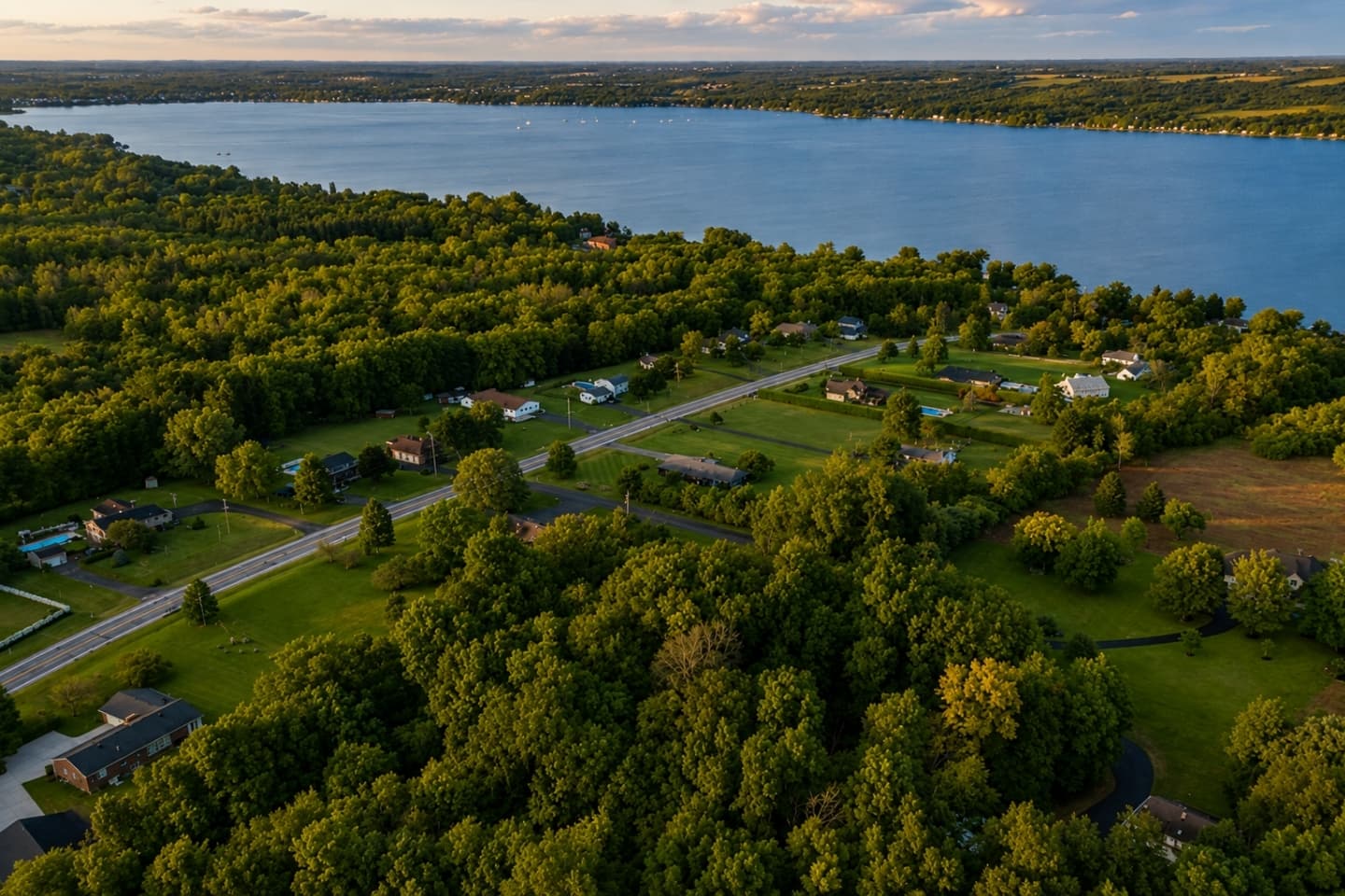 Aerial panorama of the surrounding countryside
