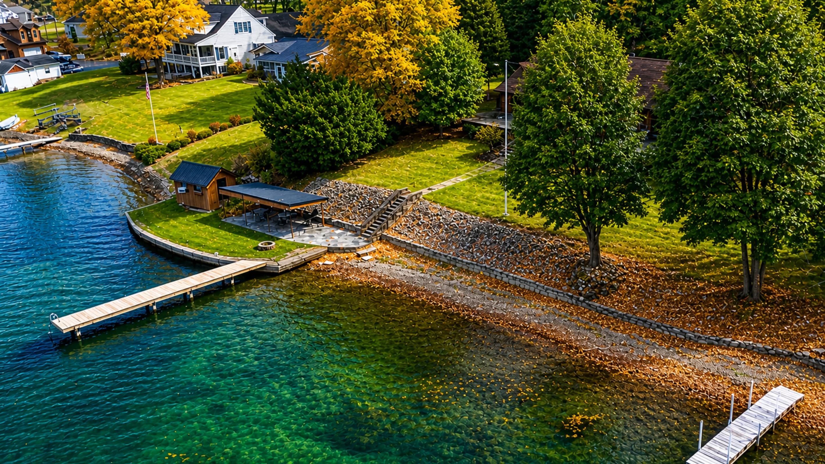 Aerial view of main house