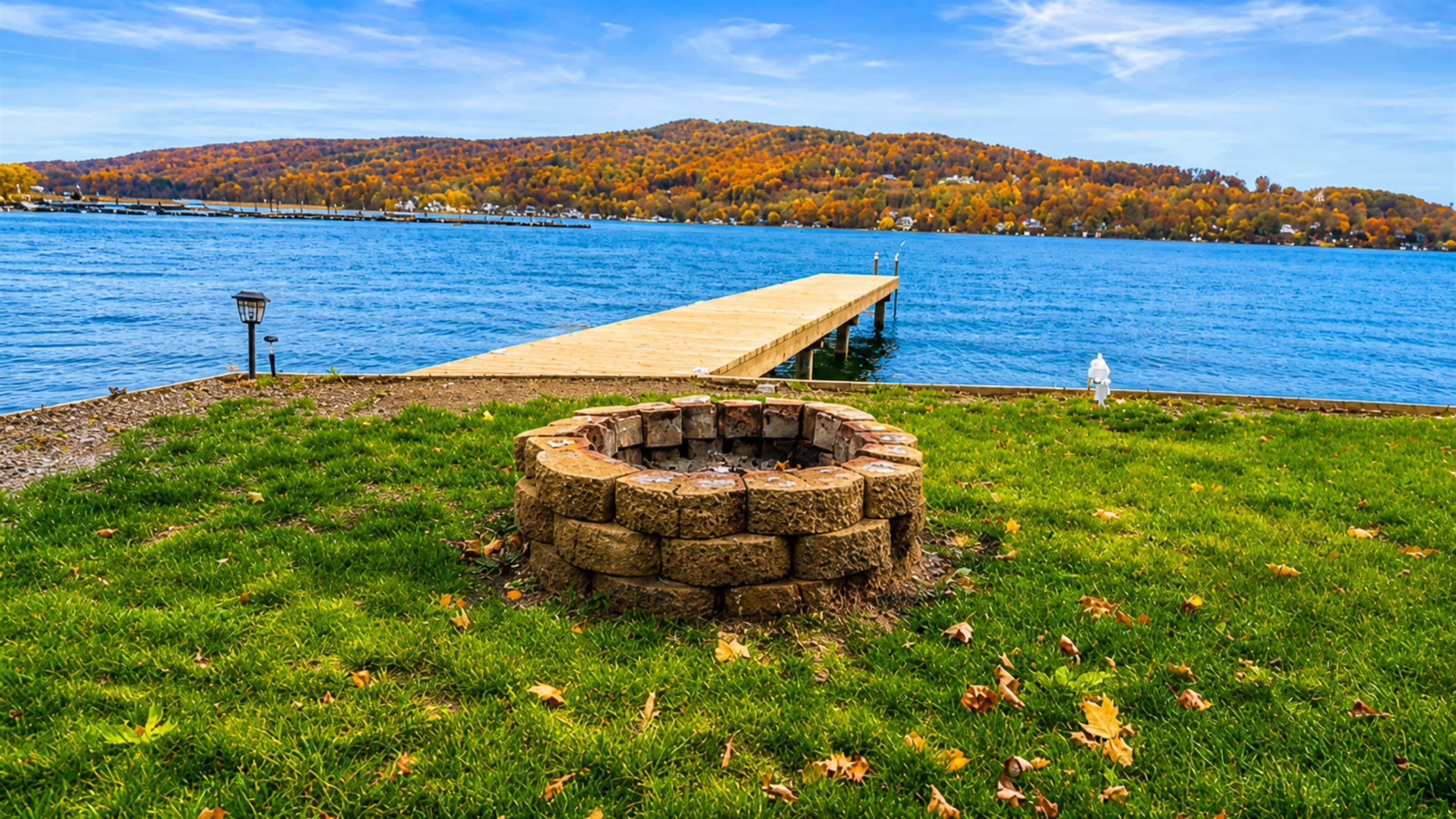 Lakeside fire pit