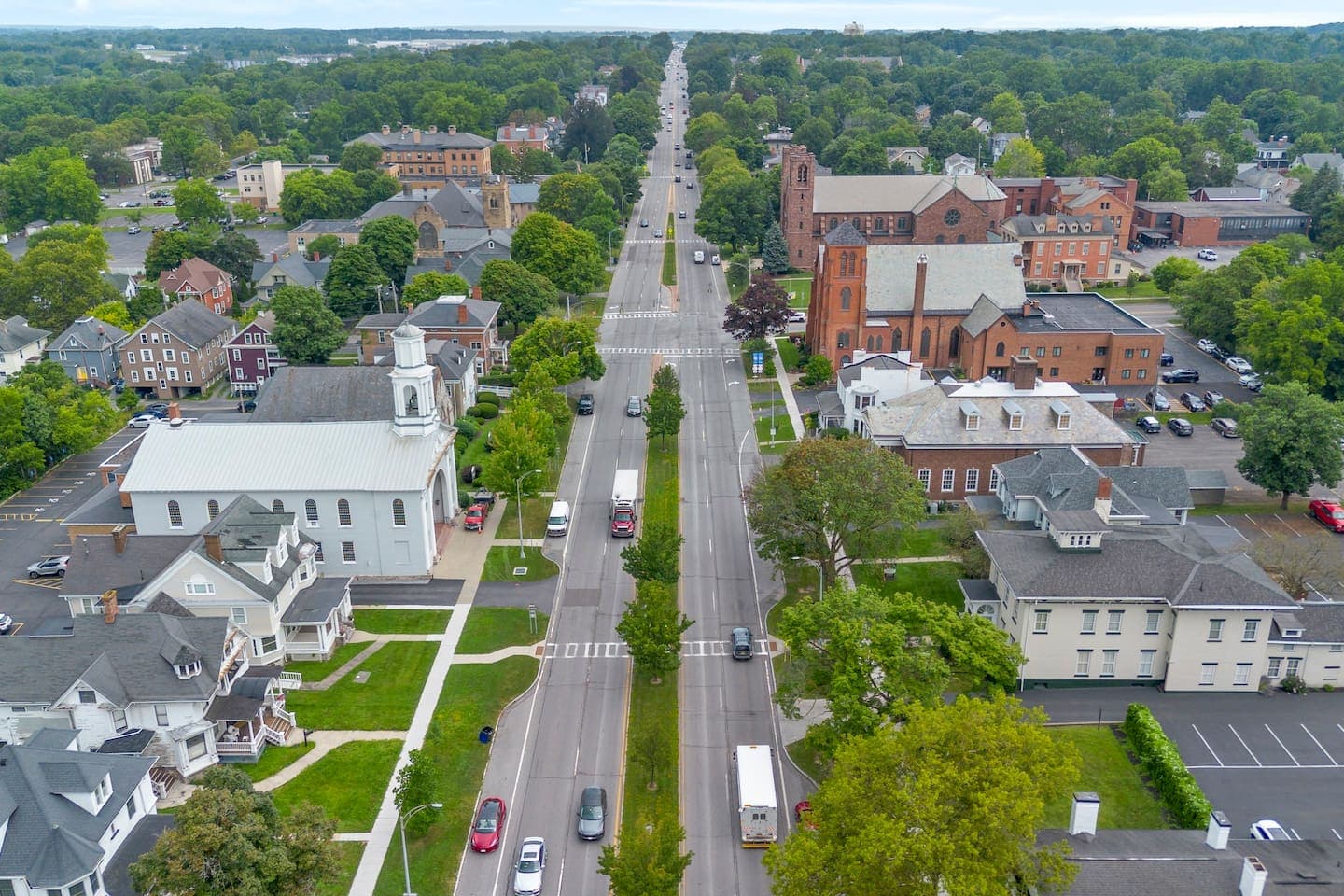 Main Street corridor viewed from above