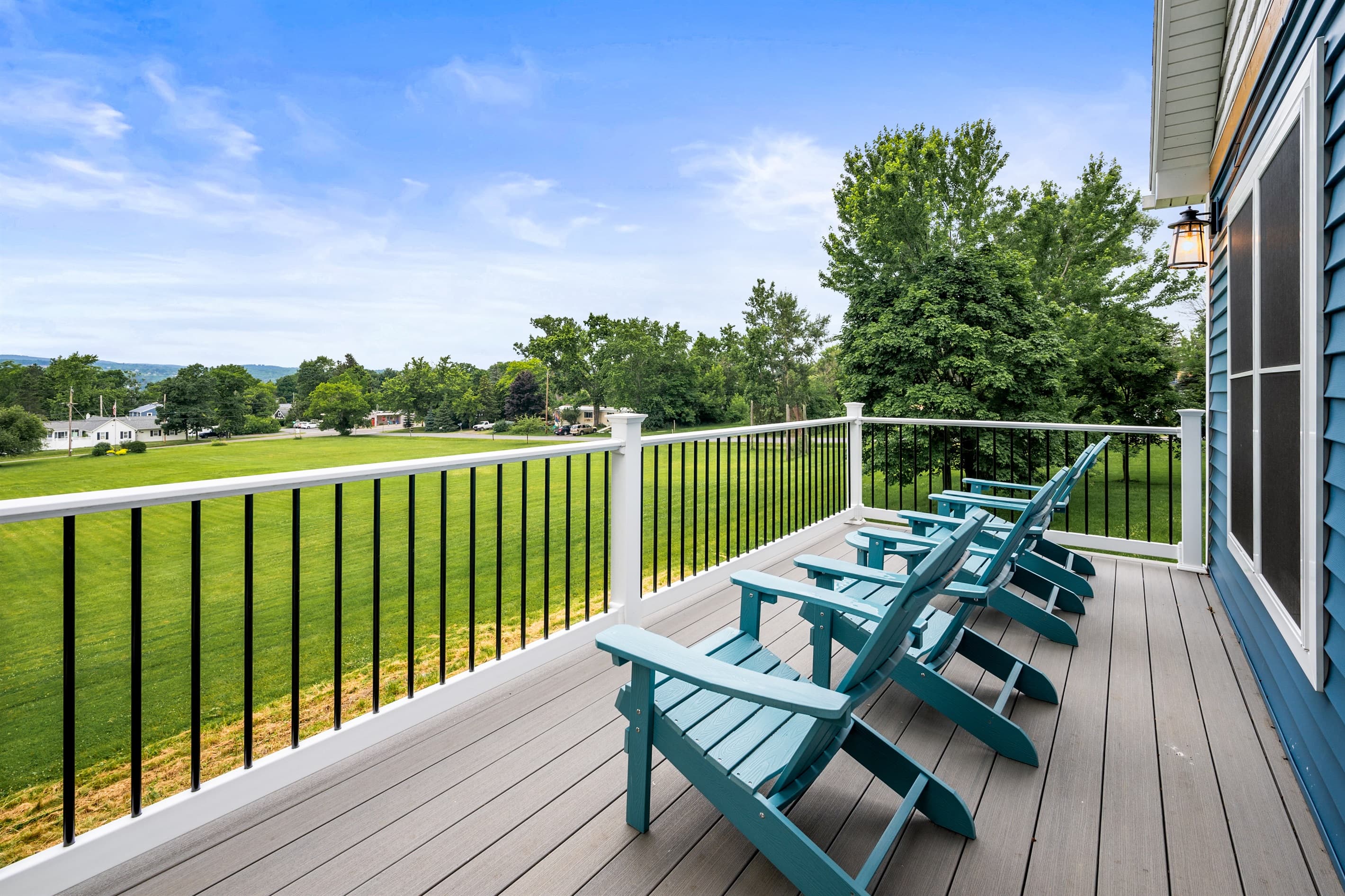Deck with Adirondack seating