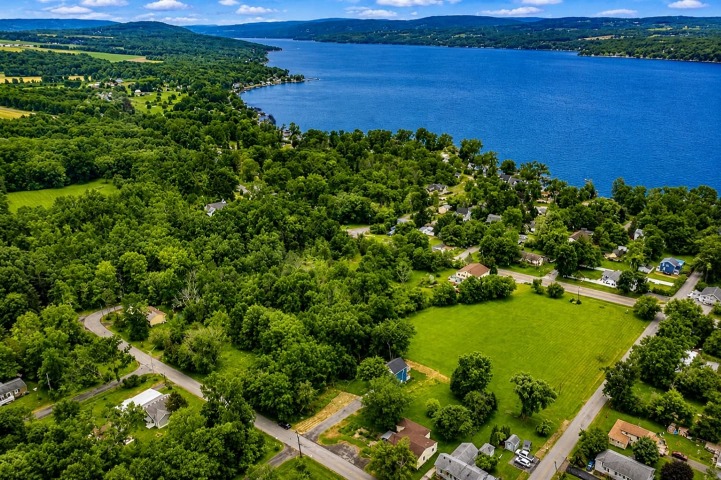 Property location near town and the lake