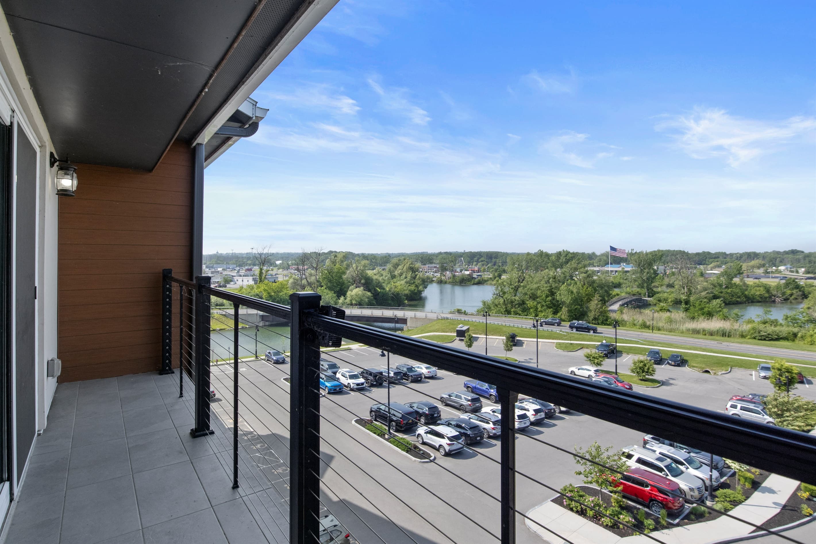 Private balcony overlooking the waterfront community
