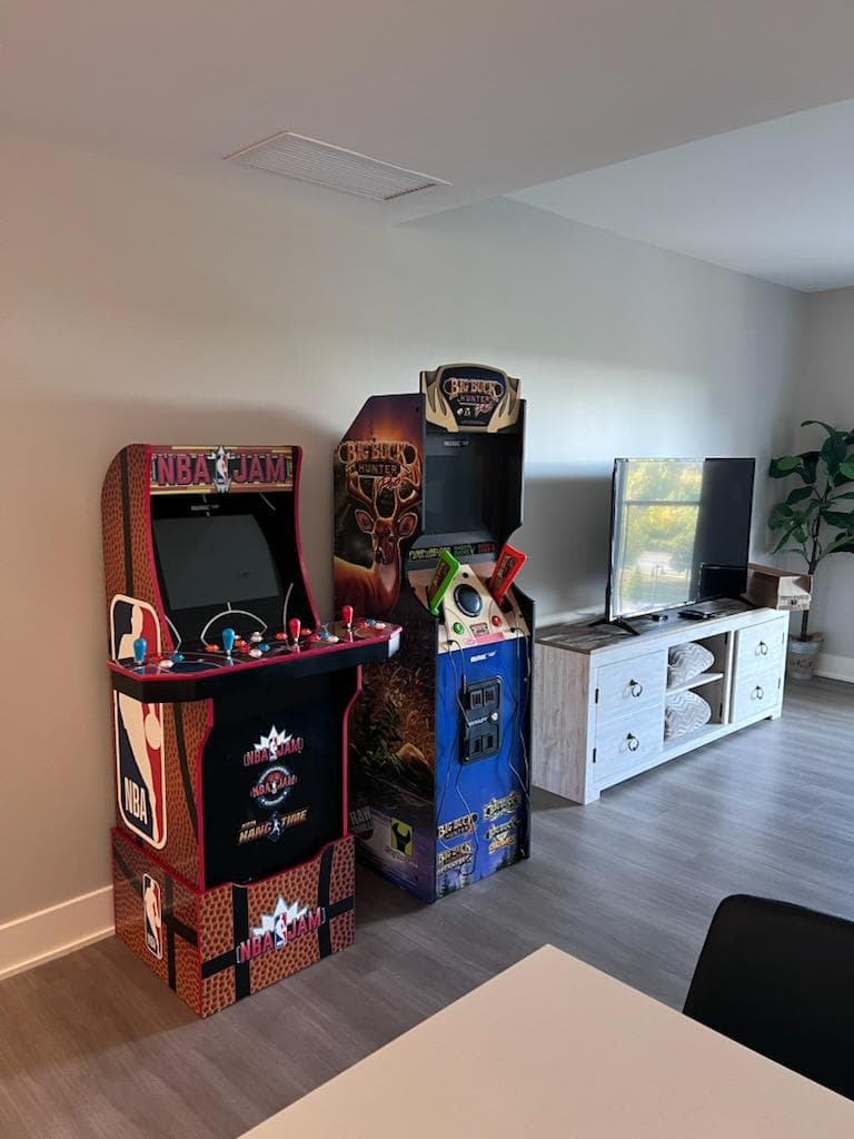 Arcade games in the living area