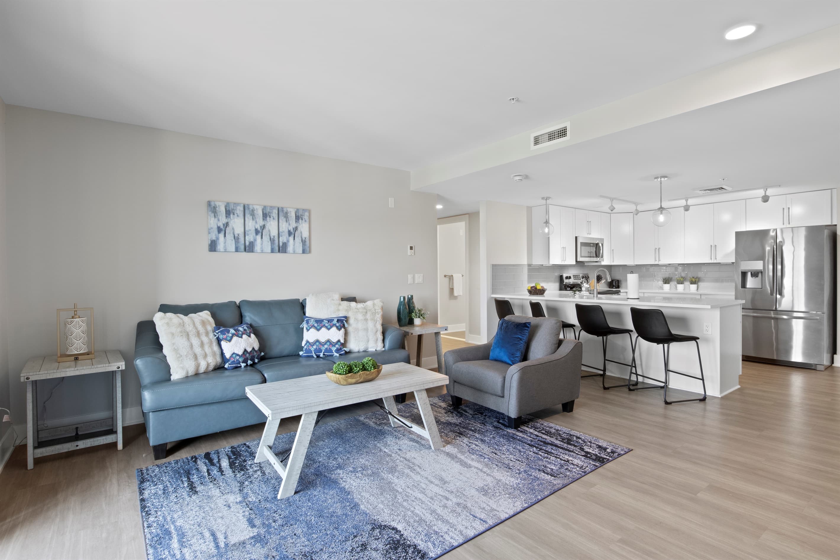 Contemporary living and dining area