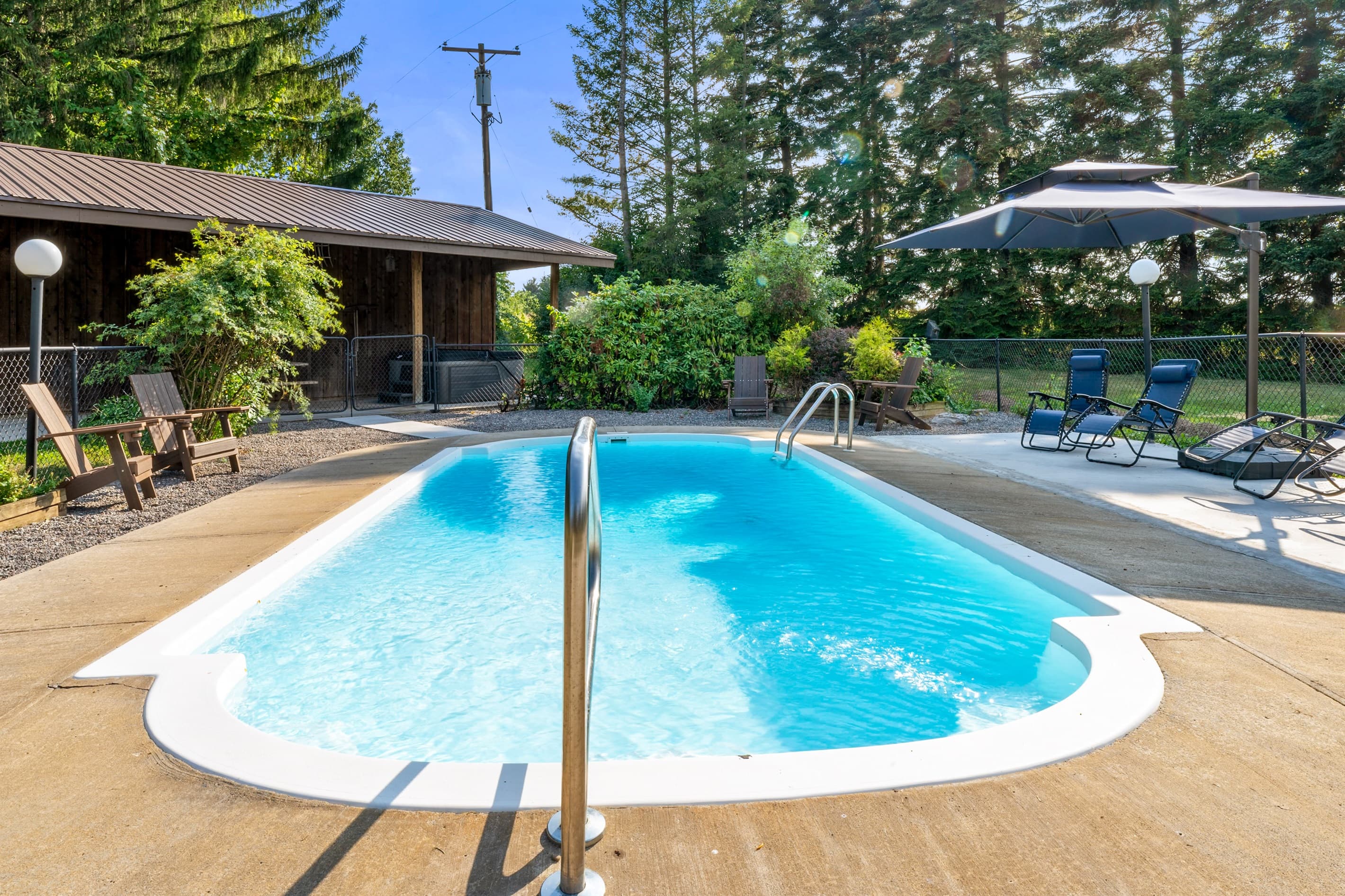 Private pool with surrounding patio