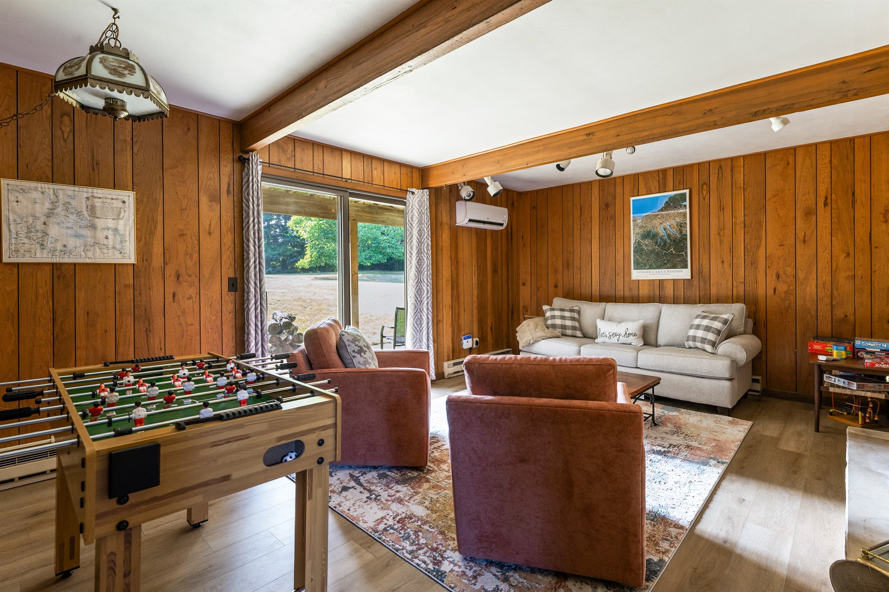 Living area with foosball table
