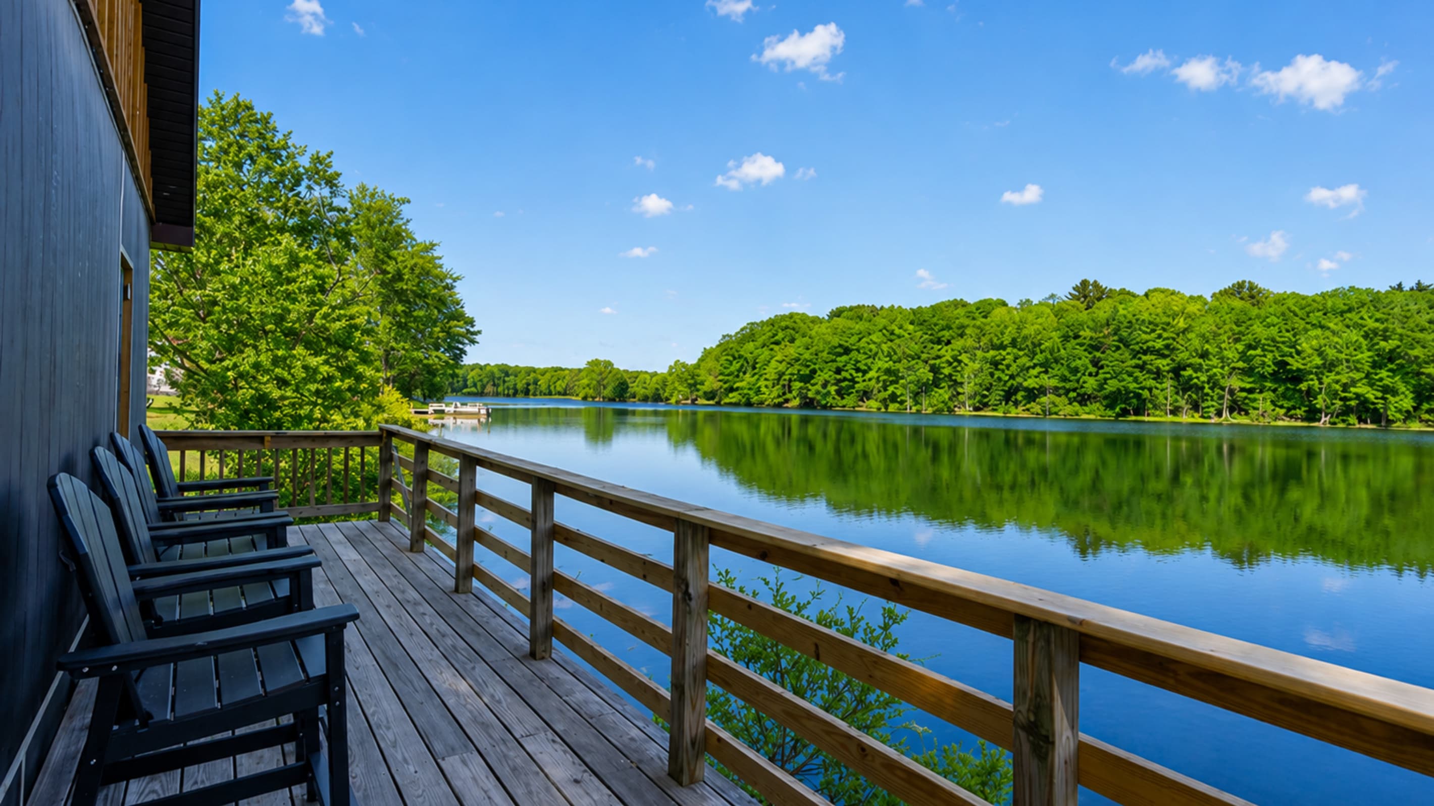 Lake view from the deck railing
