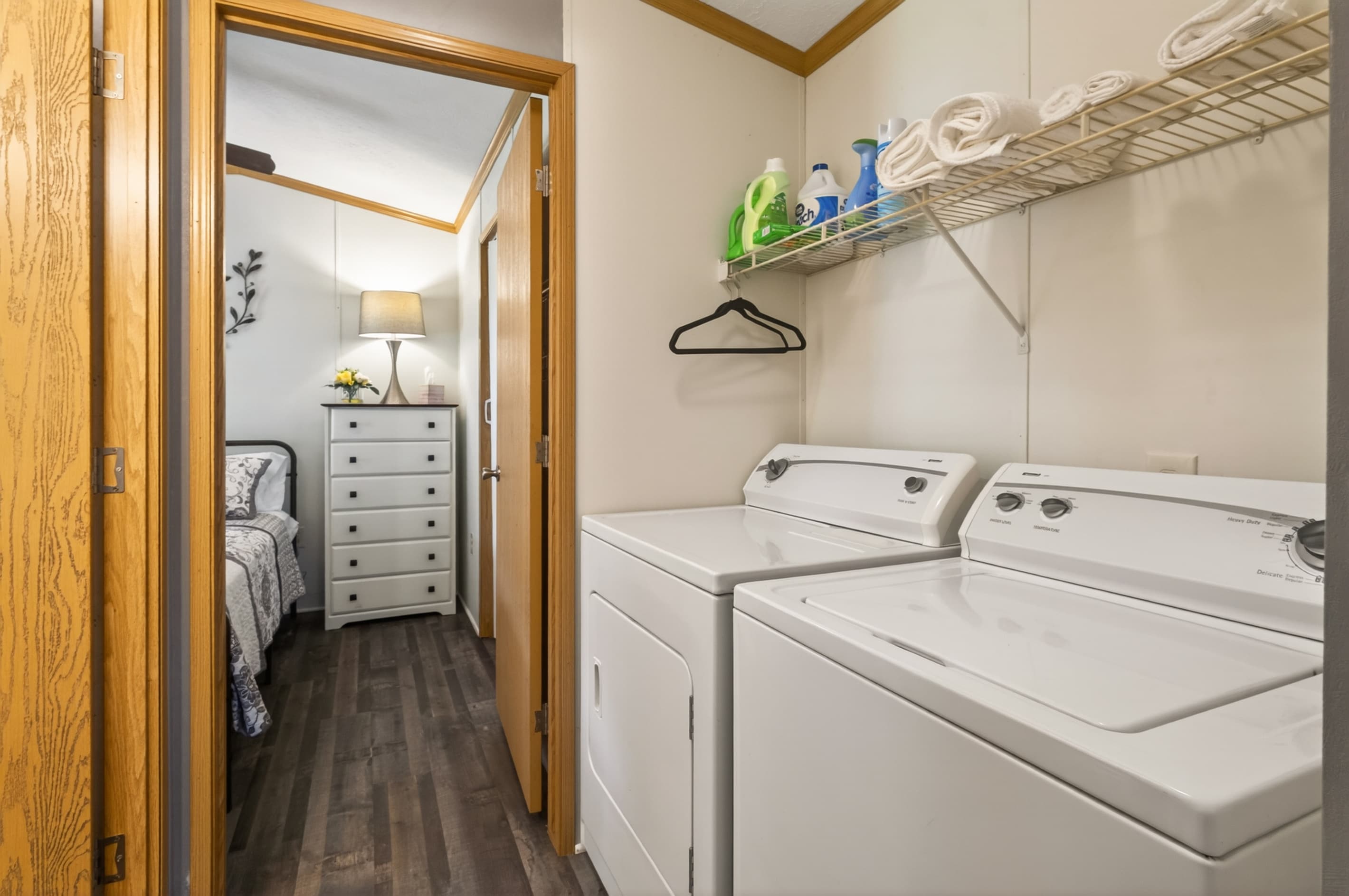 Cabin #2 laundry area with washer and dryer
