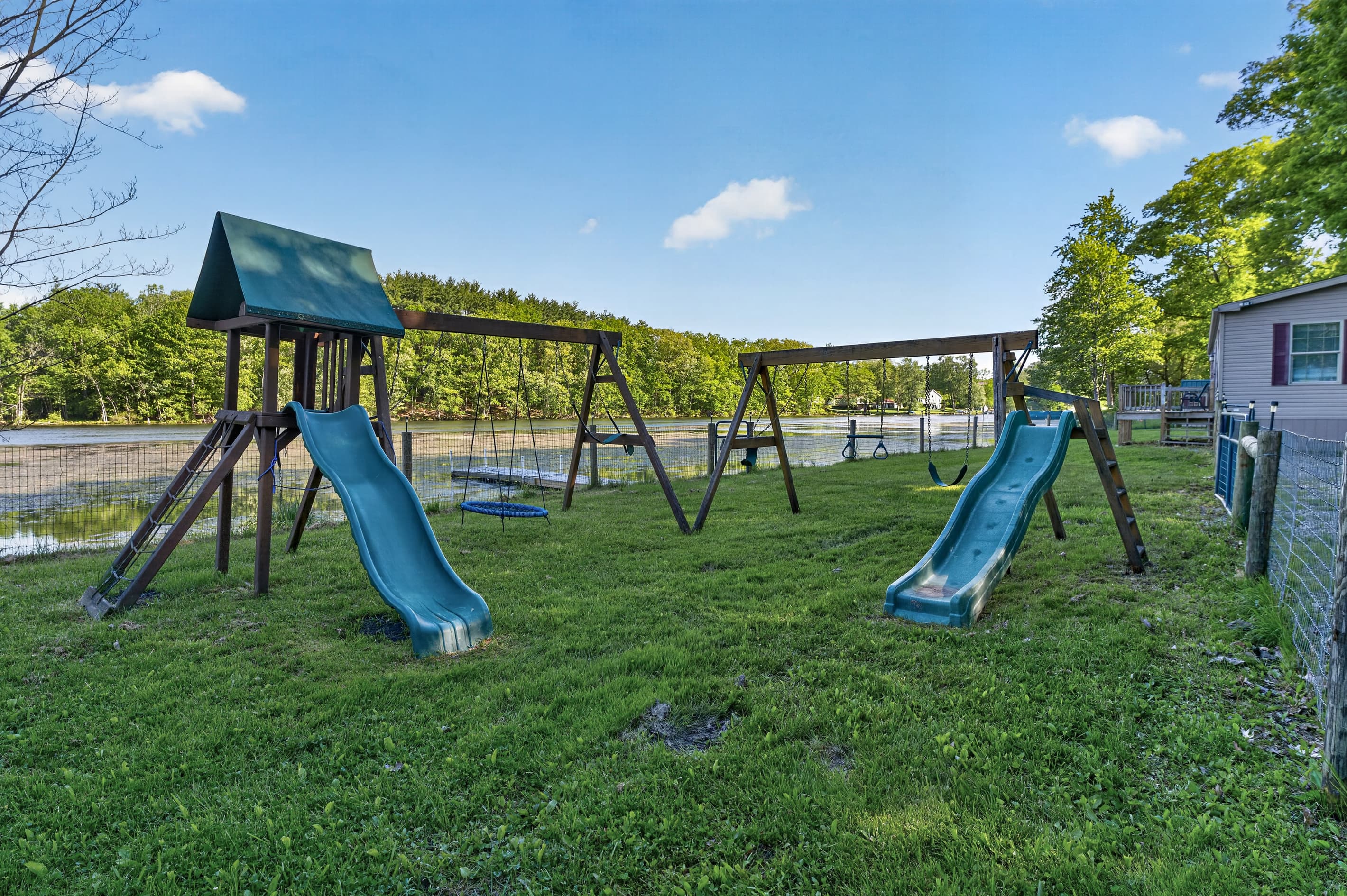 Cabin #3 playground with two slides