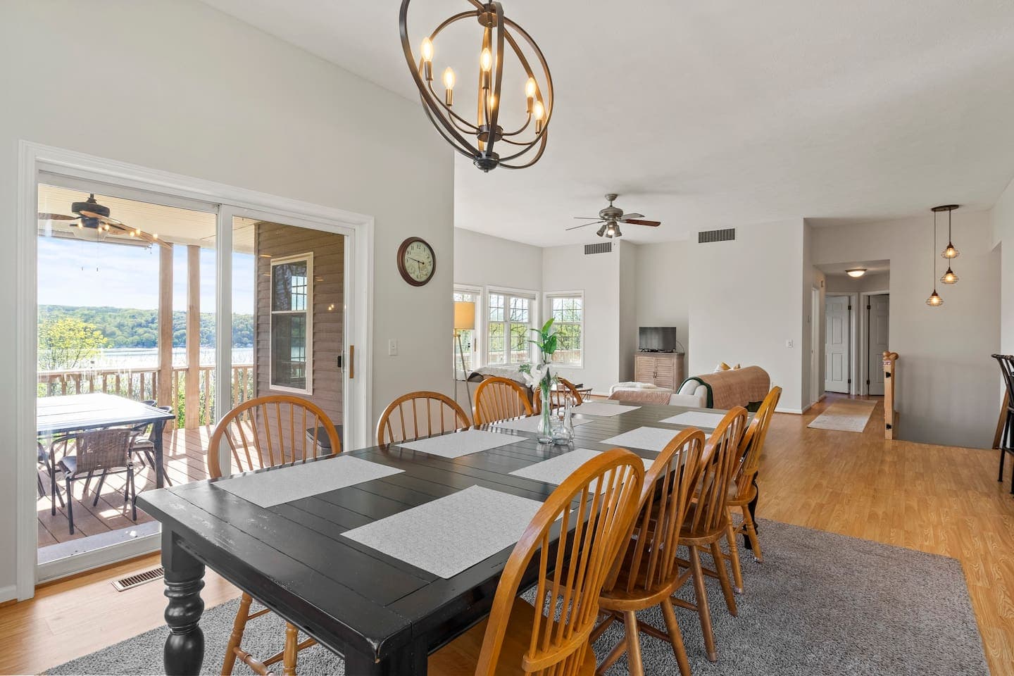 Dining area with lake views