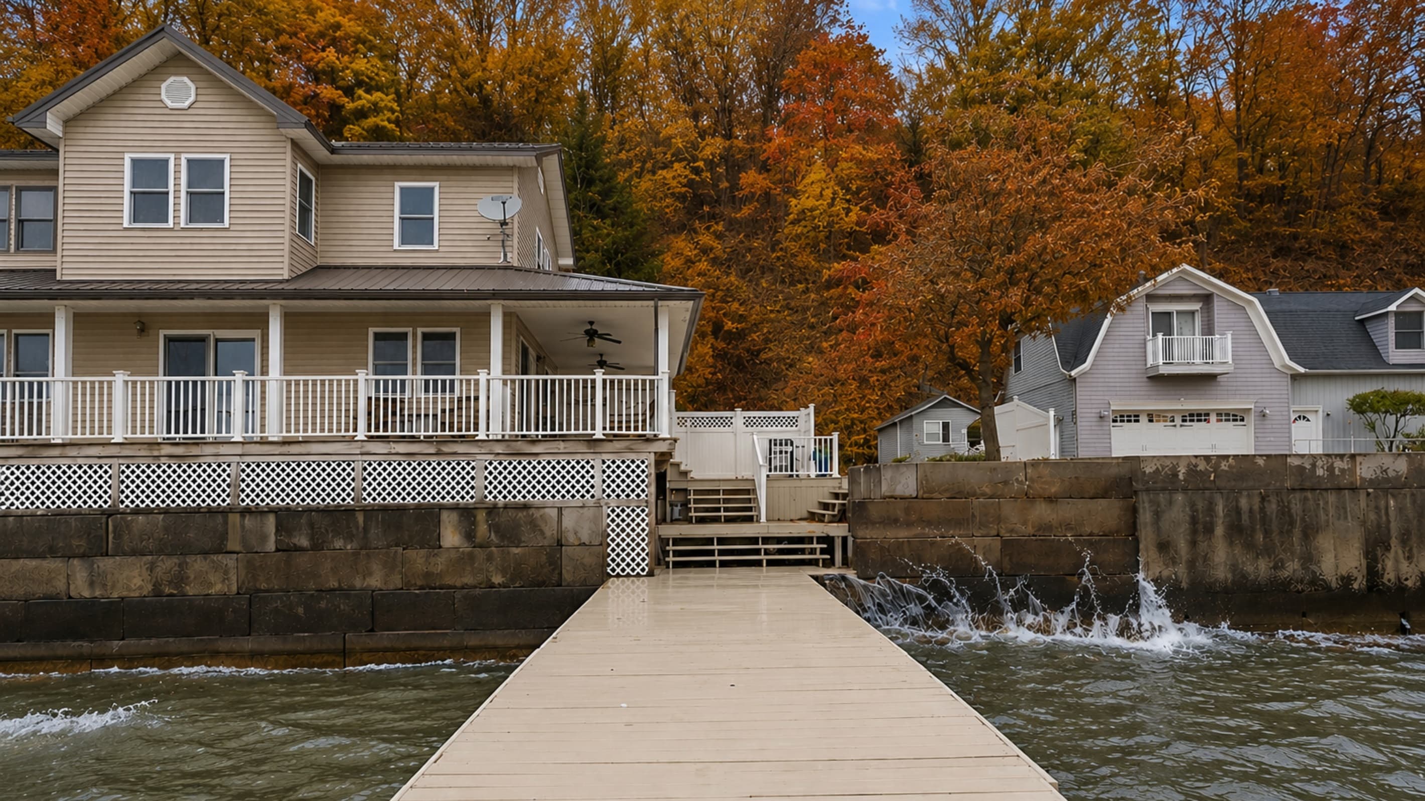 Waterfront exterior viewed from the dock
