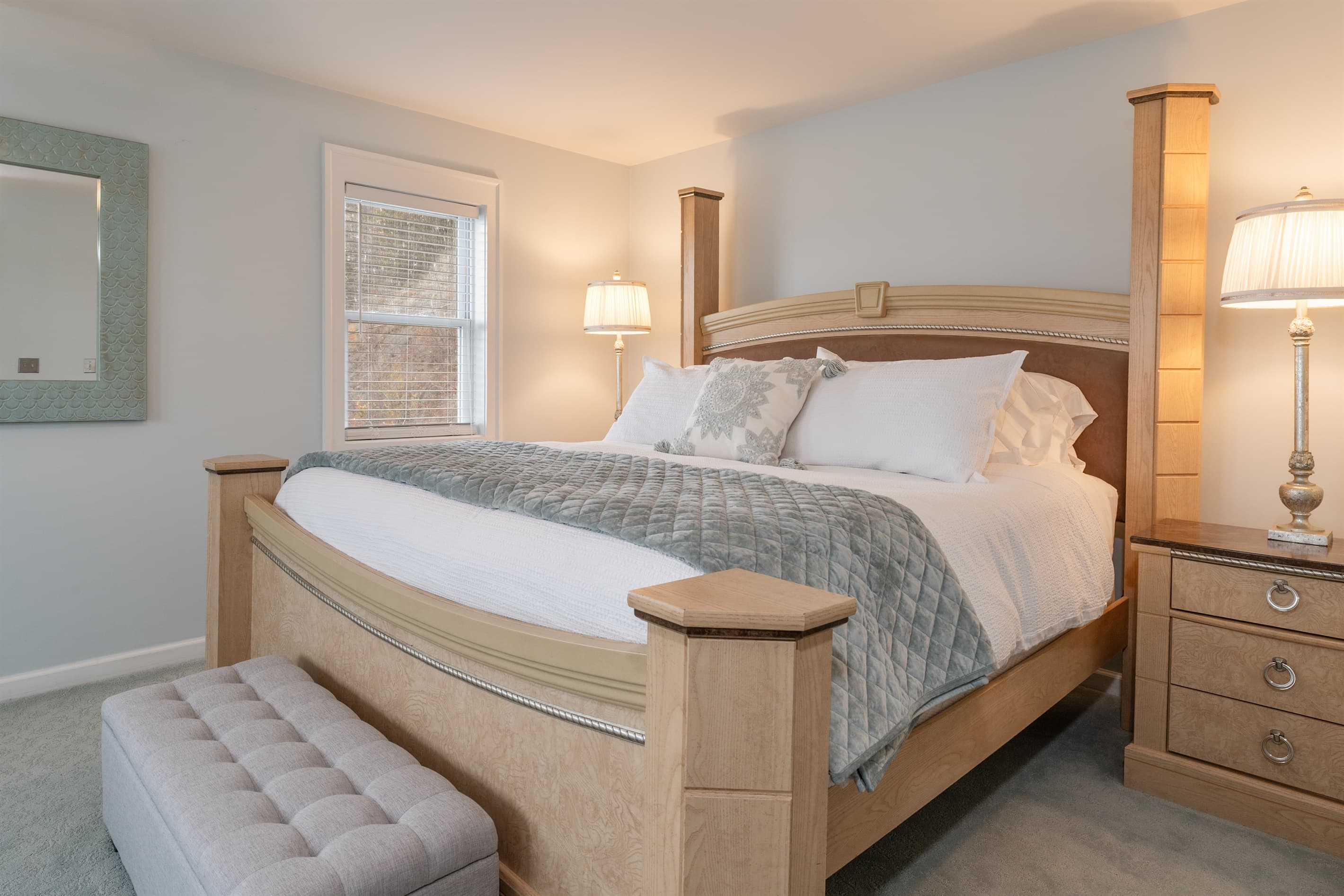 Bedroom with king bed and nightstands