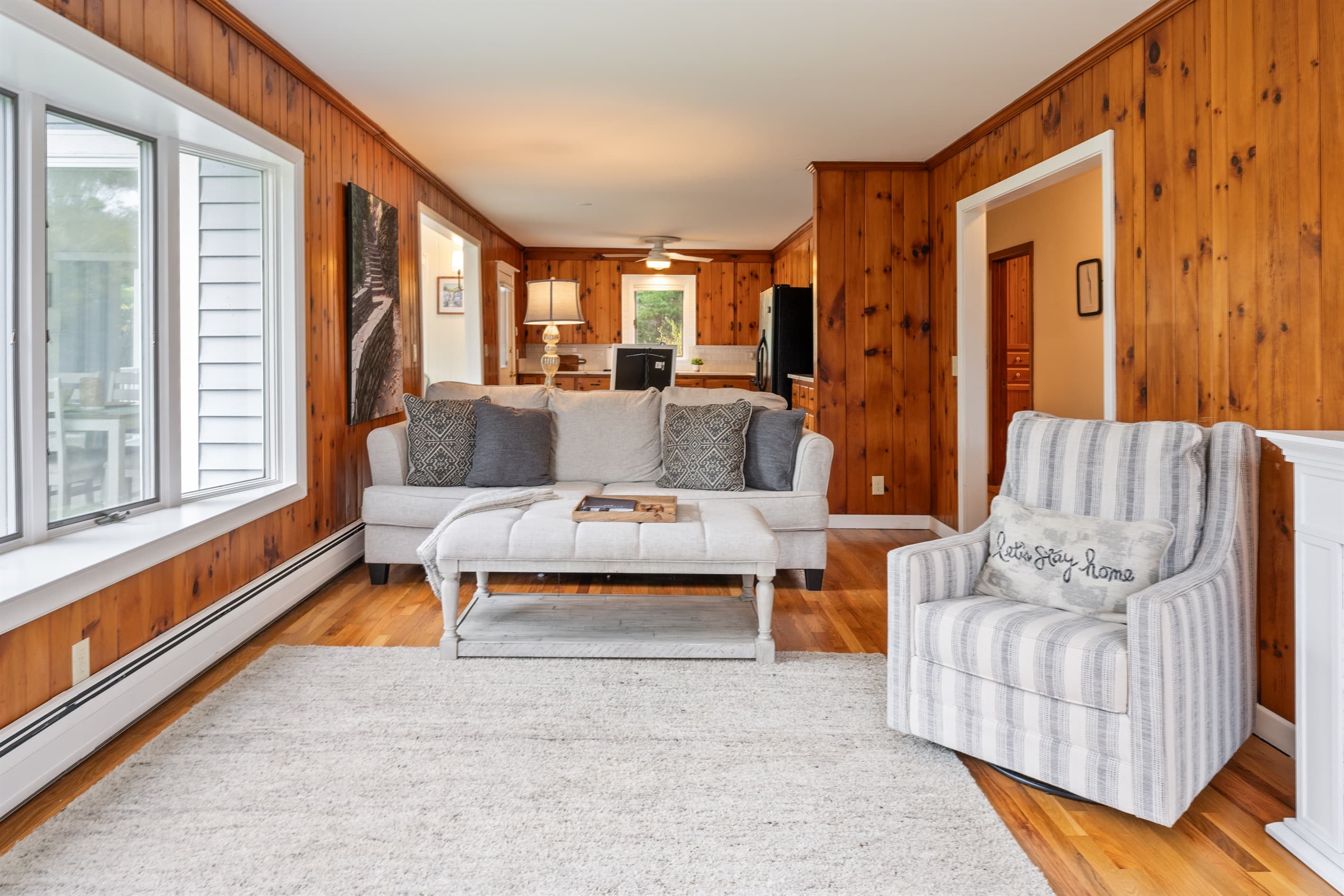 Spacious seating area connecting to the kitchen