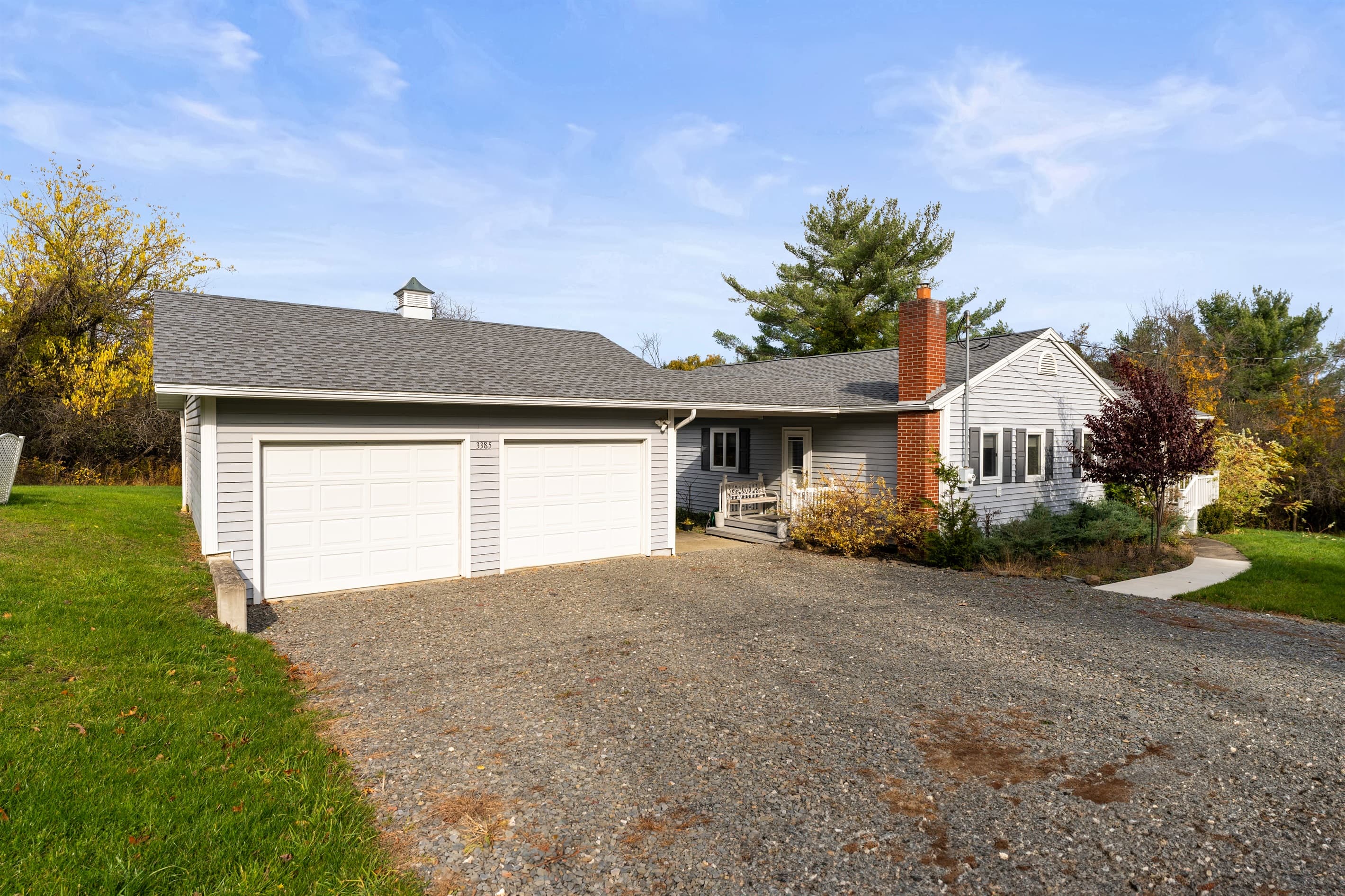 Attached garage with spacious driveway