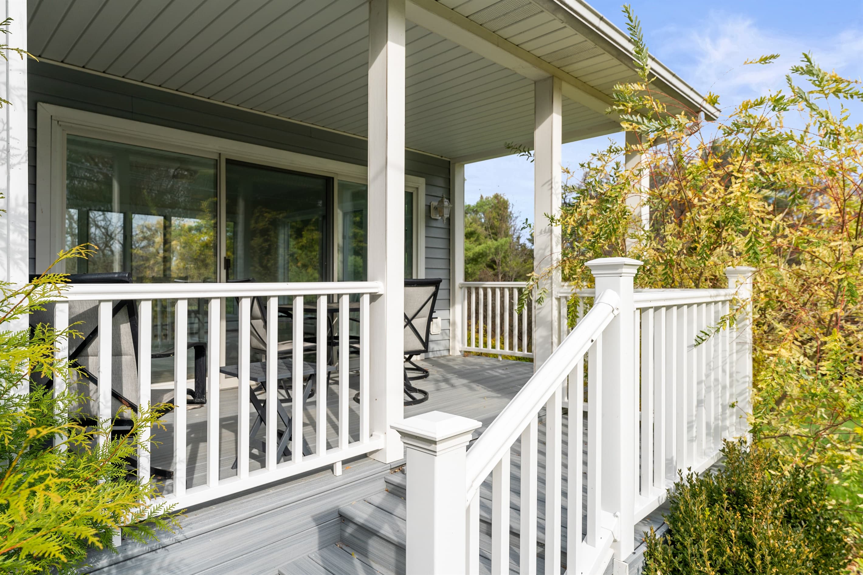Exterior stairs leading to the deck