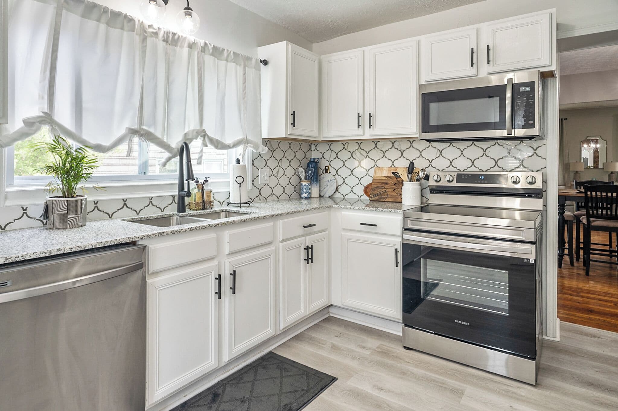 Bright kitchen with ample countertop space