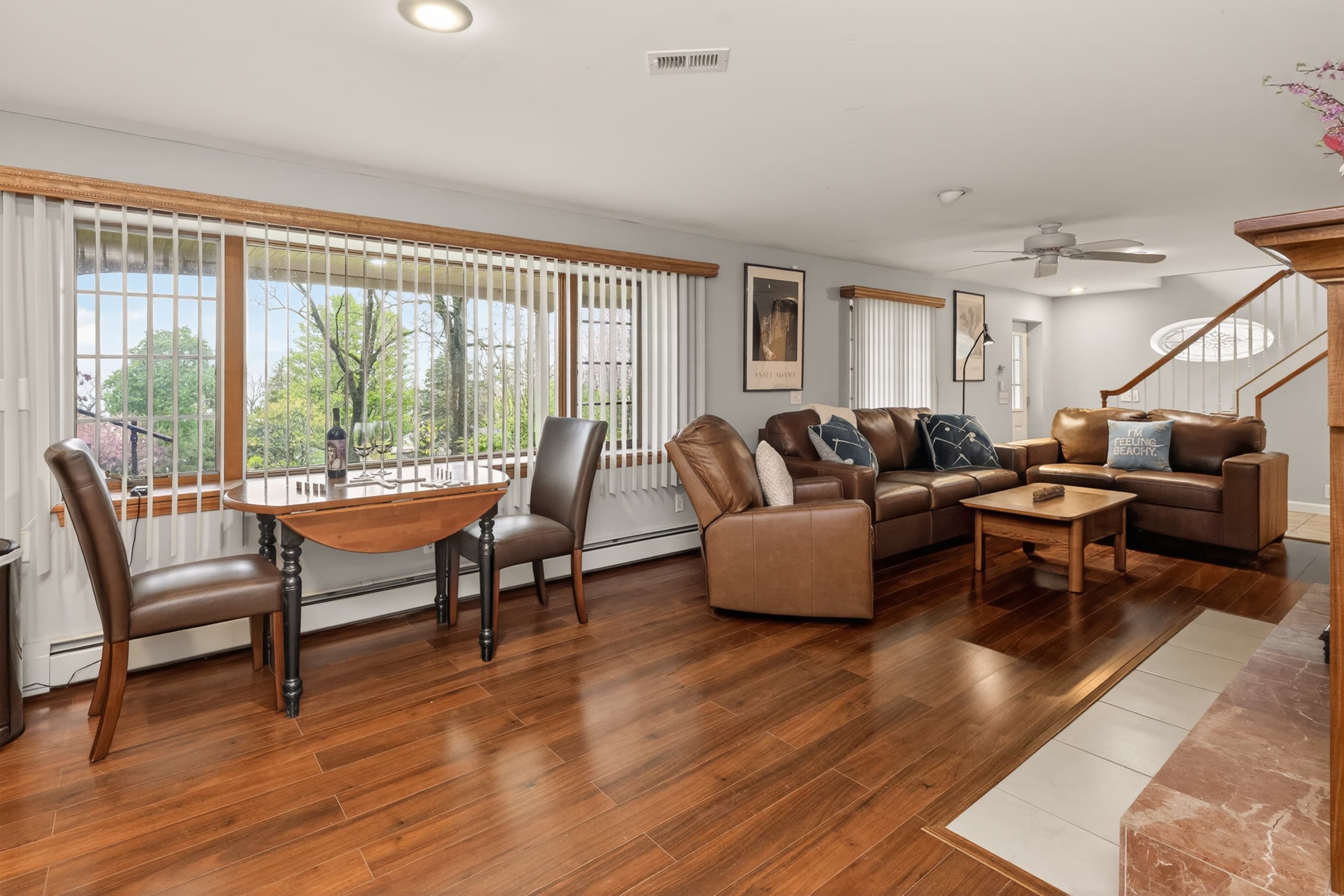 Dining area opening into the living room