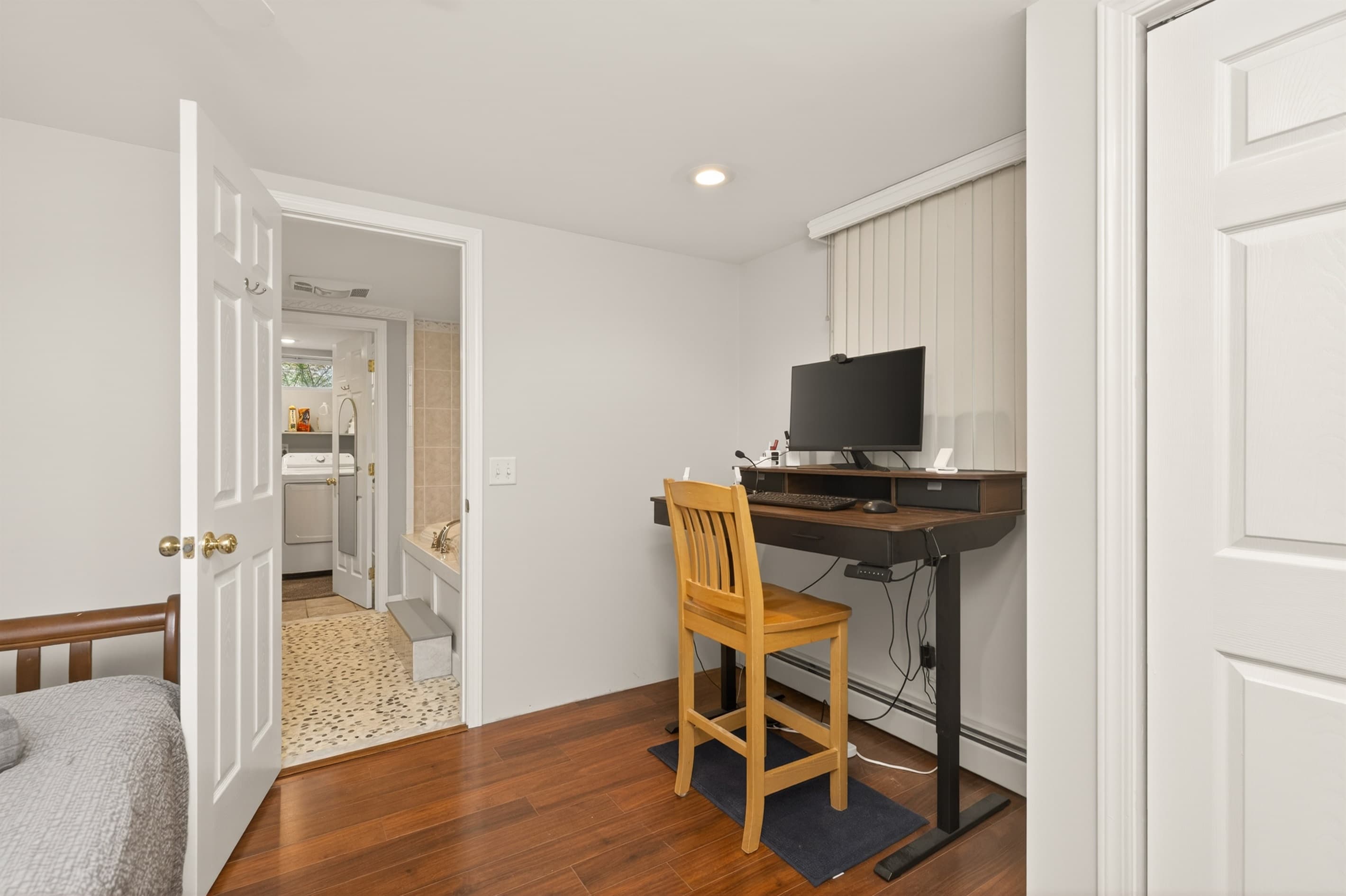 Small office nook with desk and chair