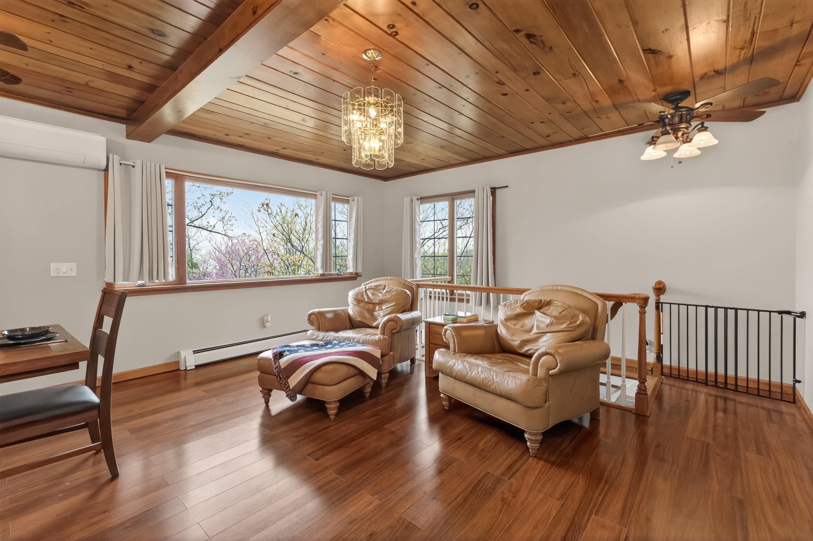 Upstairs sitting area with two armchairs