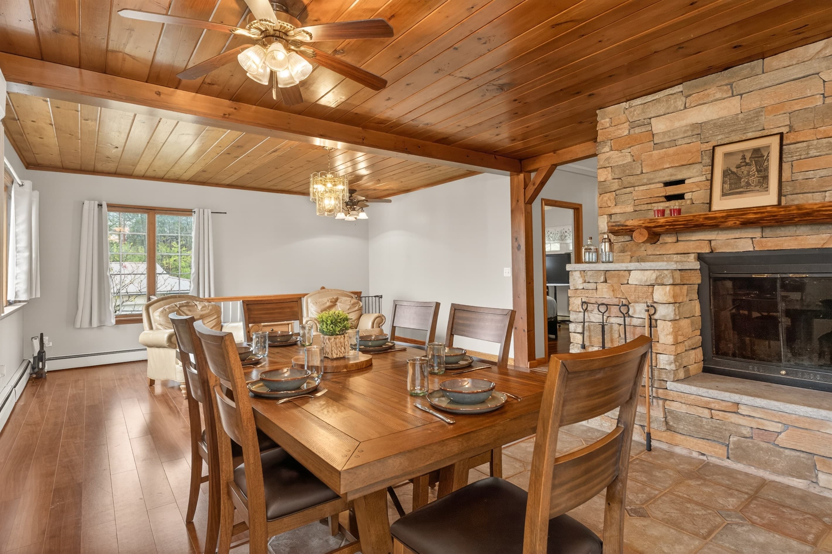 Open kitchen and gathering area