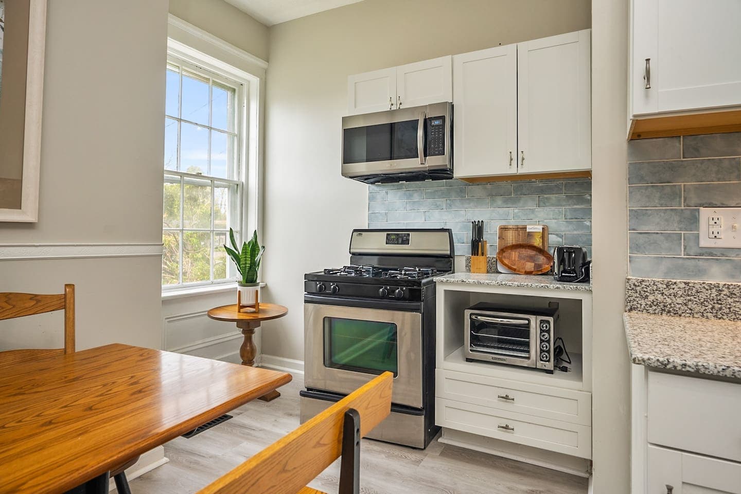 Unit 42 kitchen with gas range