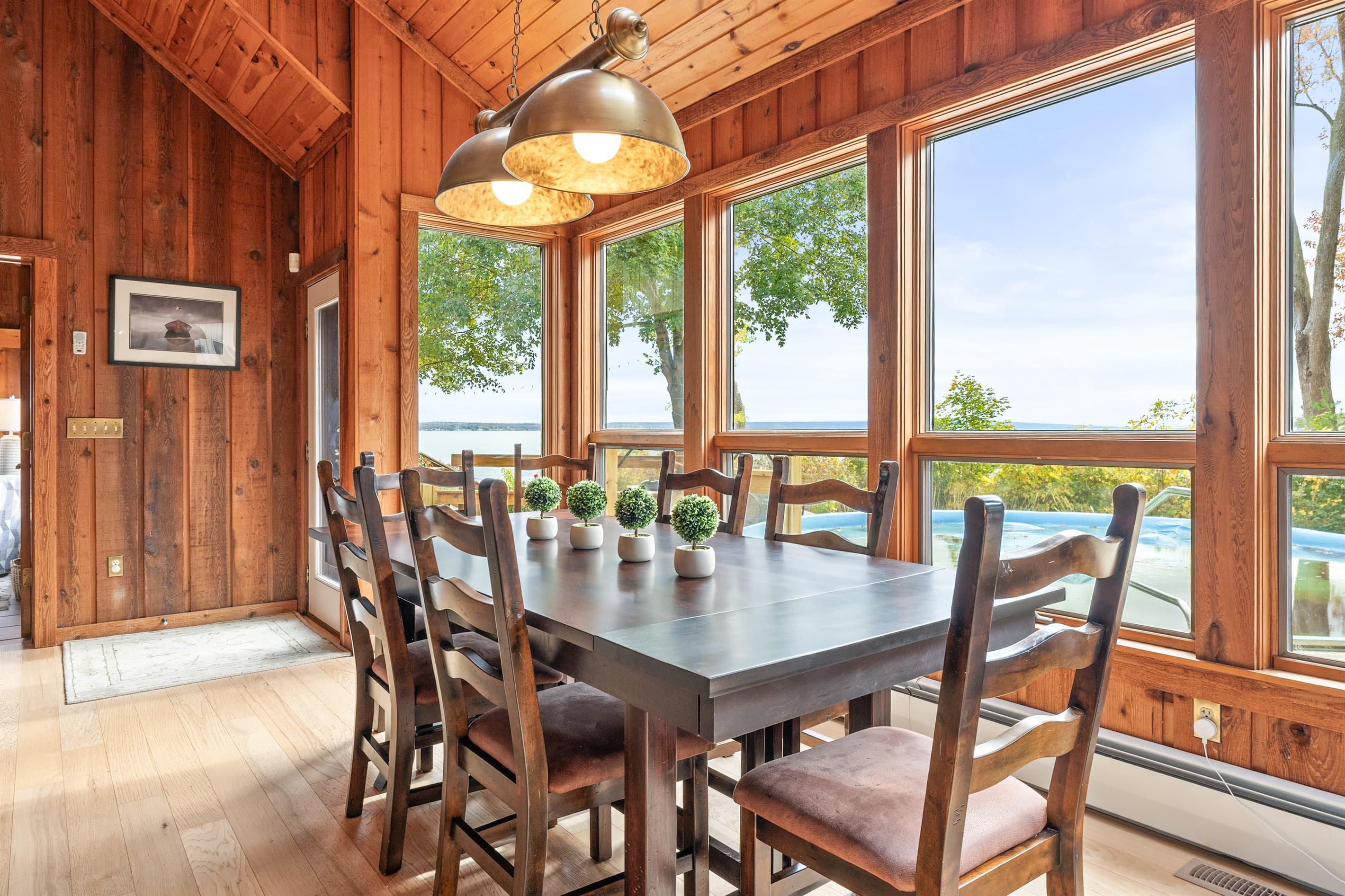 Lakeview dining area with seating for eight