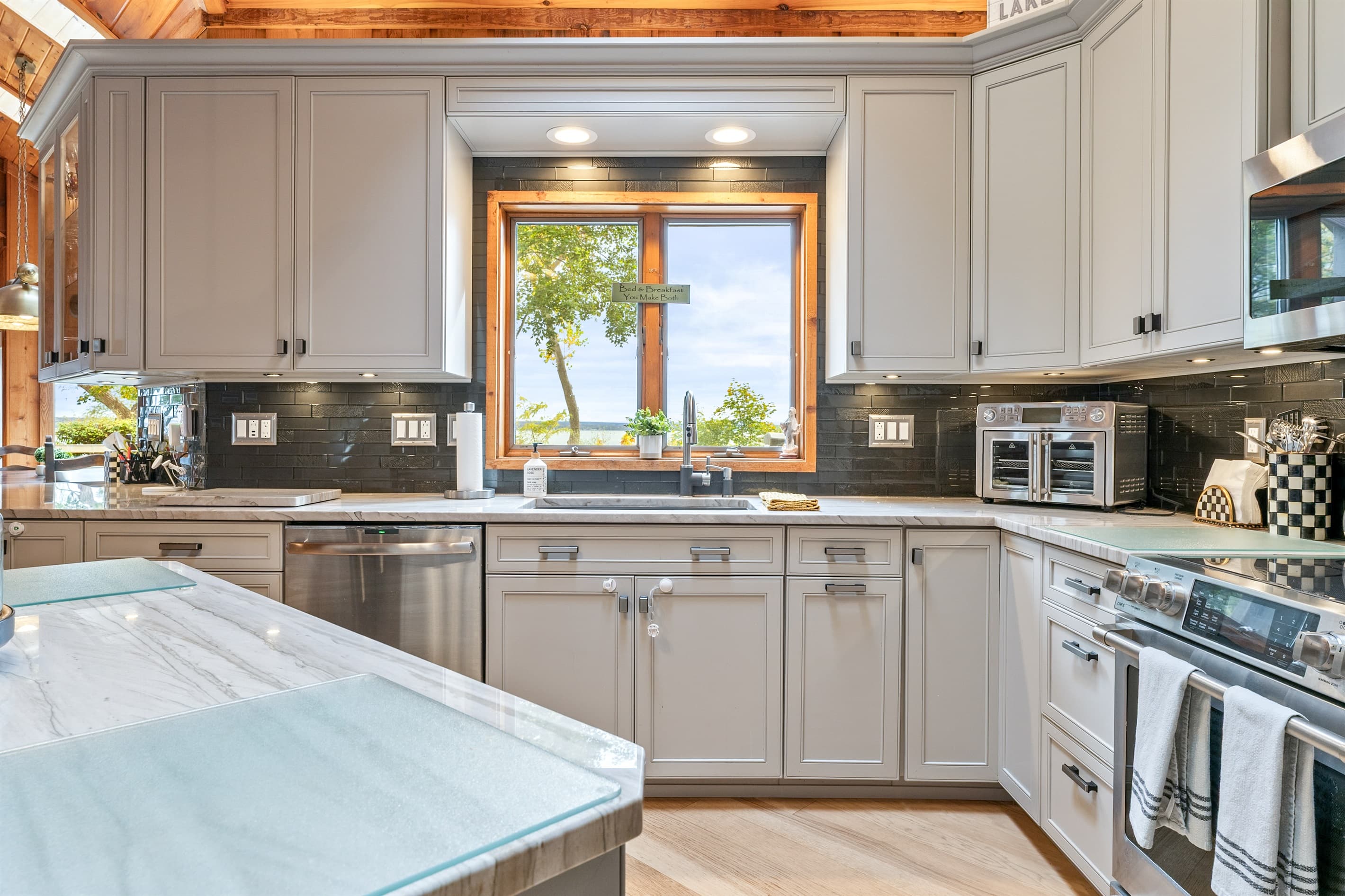 Kitchen sink overlooking the lake