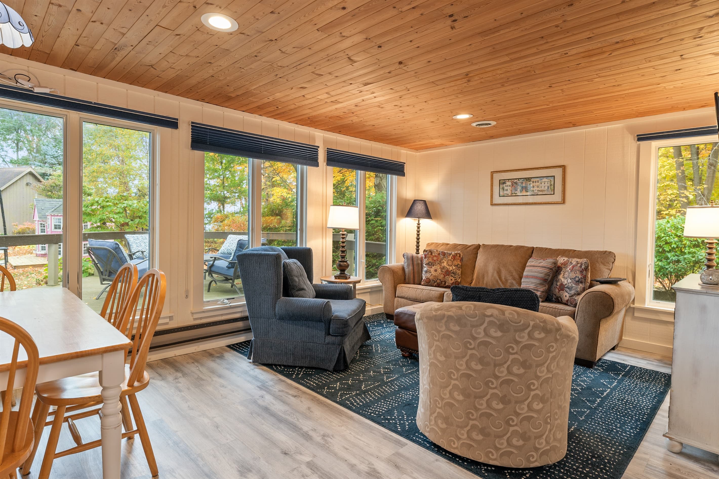 Open living area with large windows