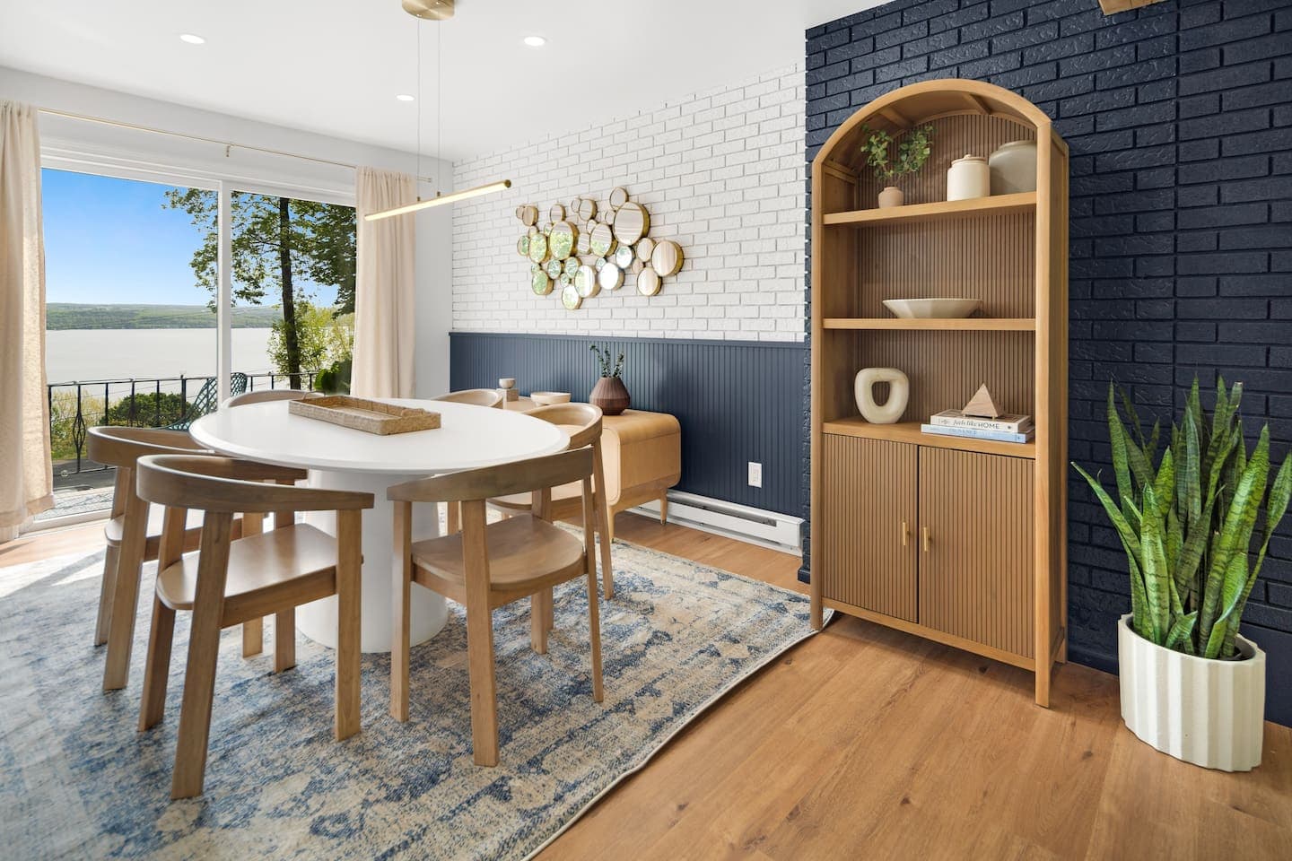 Dining area with seating for six