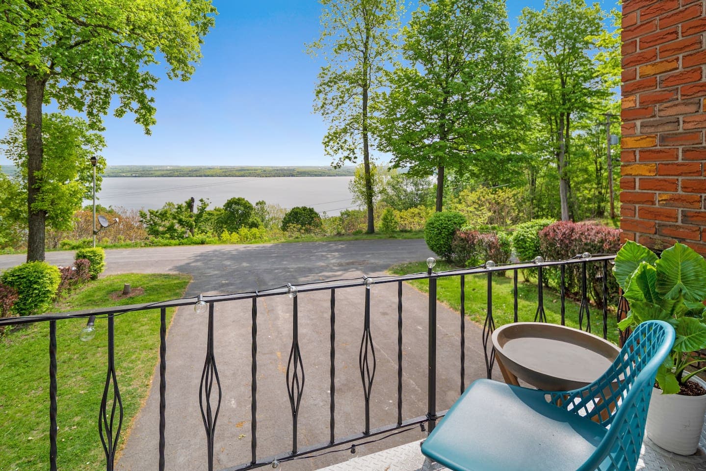 Balcony overlooking Cayuga Lake
