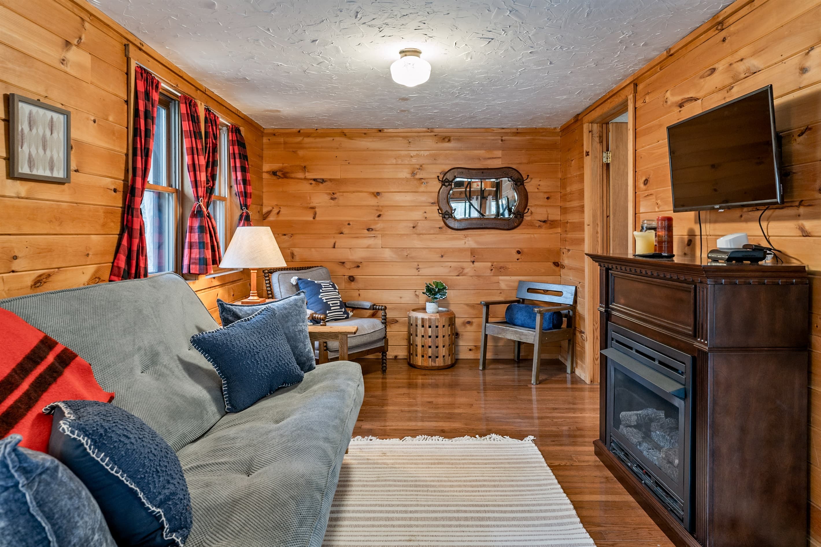 Living area with television and seating