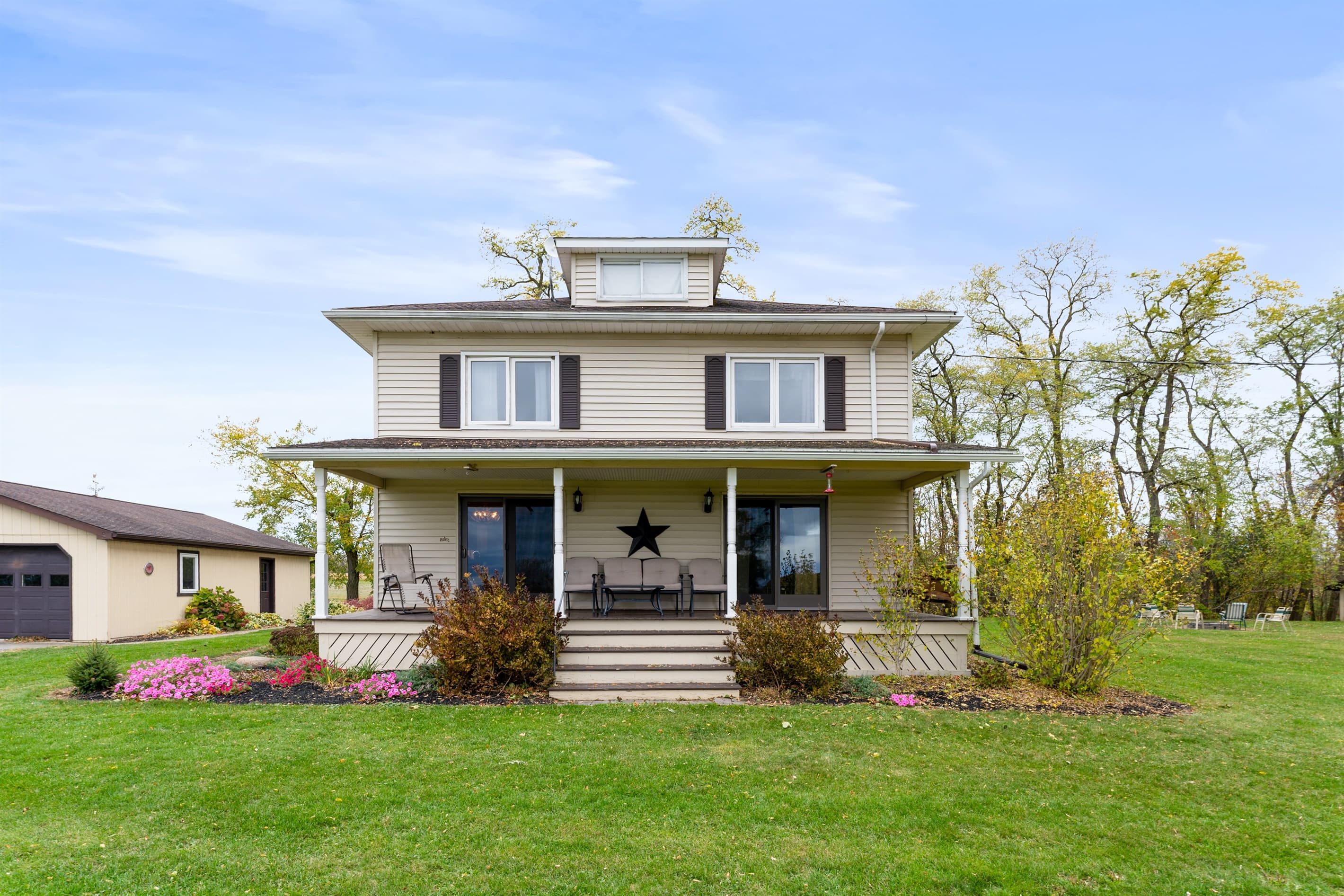 Historic farmhouse with covered front porch