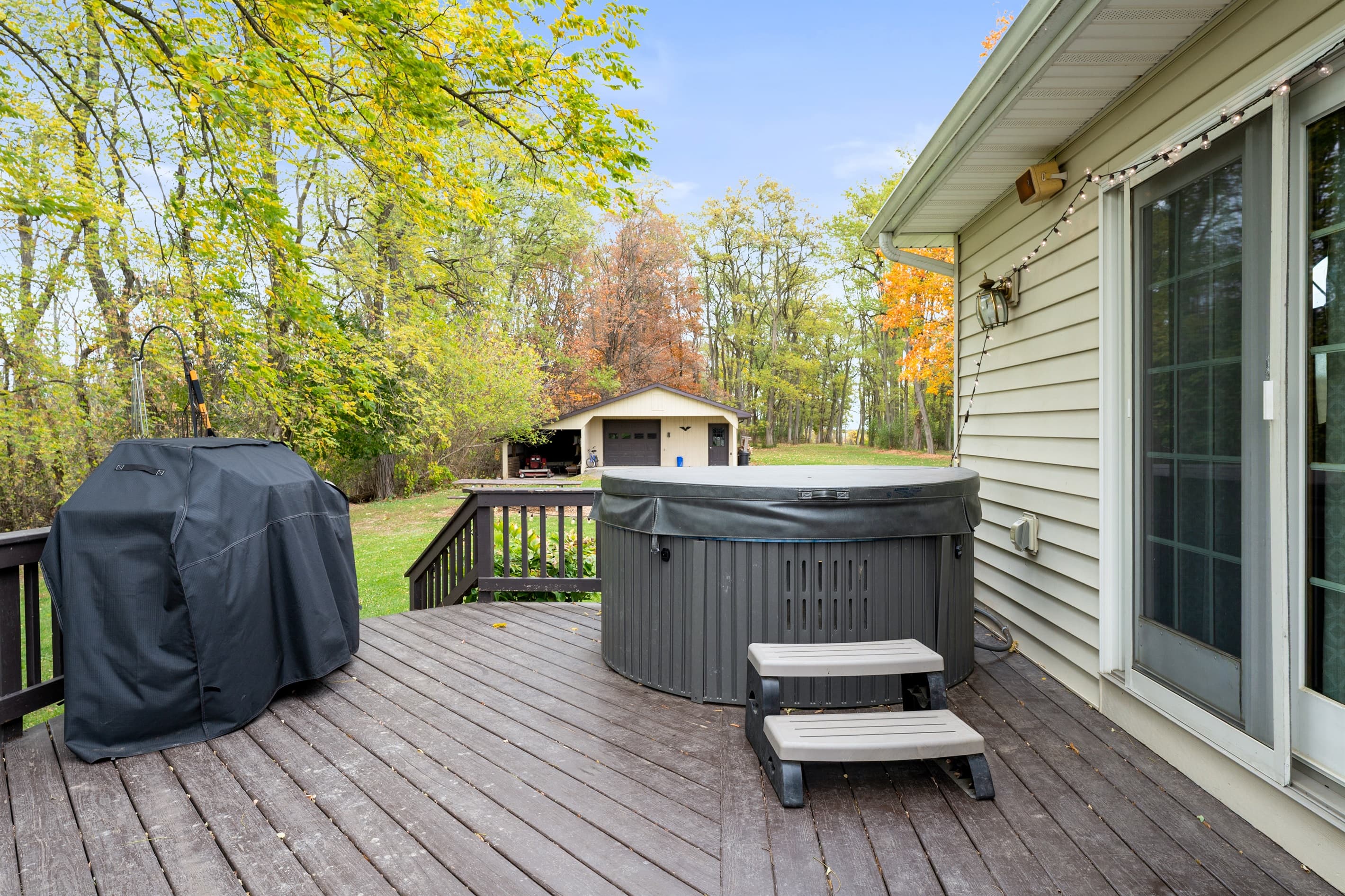 Private hot tub on the rear deck