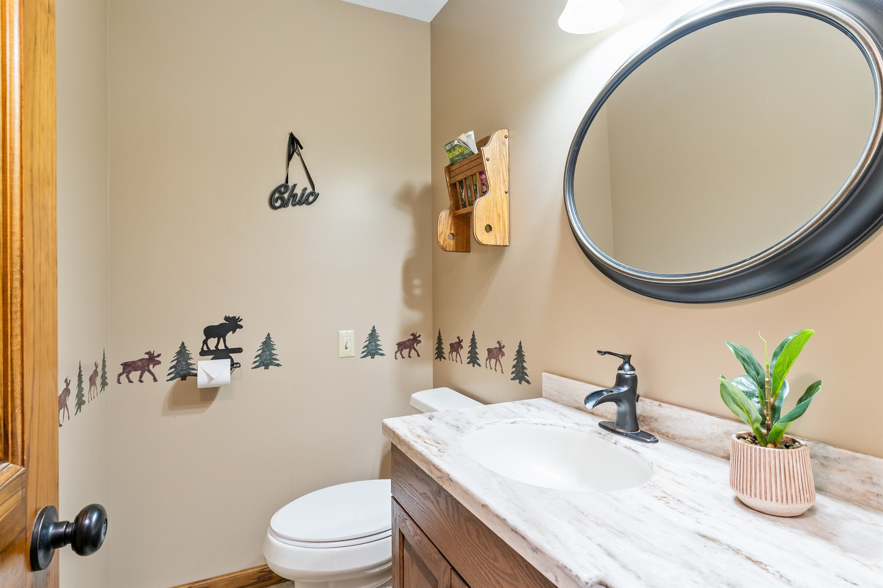 Main-floor bathroom with large vanity