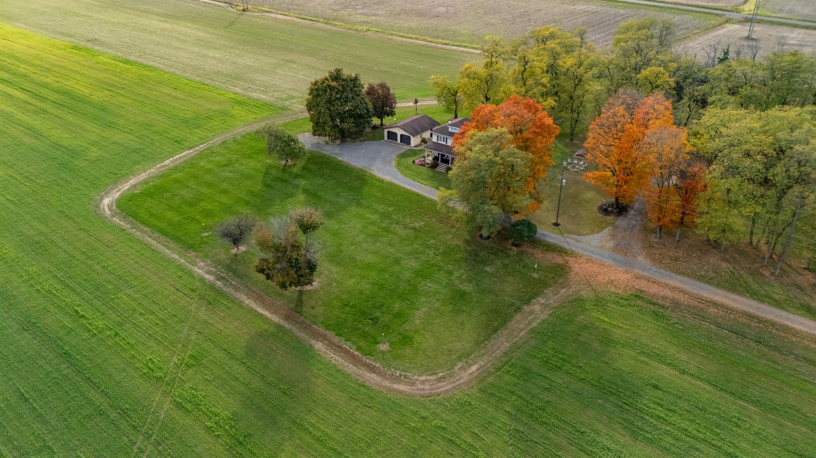 Private driveway leading to the farmhouse