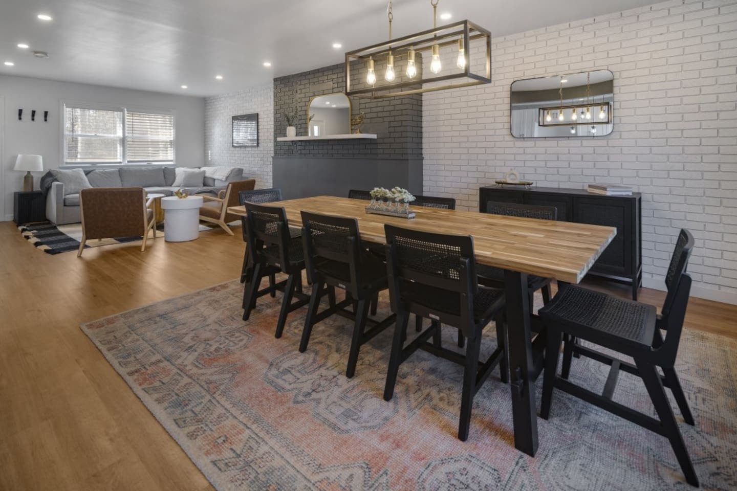 Dining table with seating for six