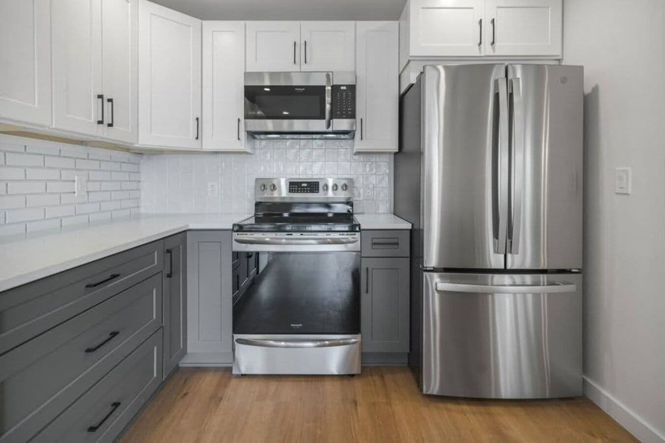 Kitchen with stainless steel appliances