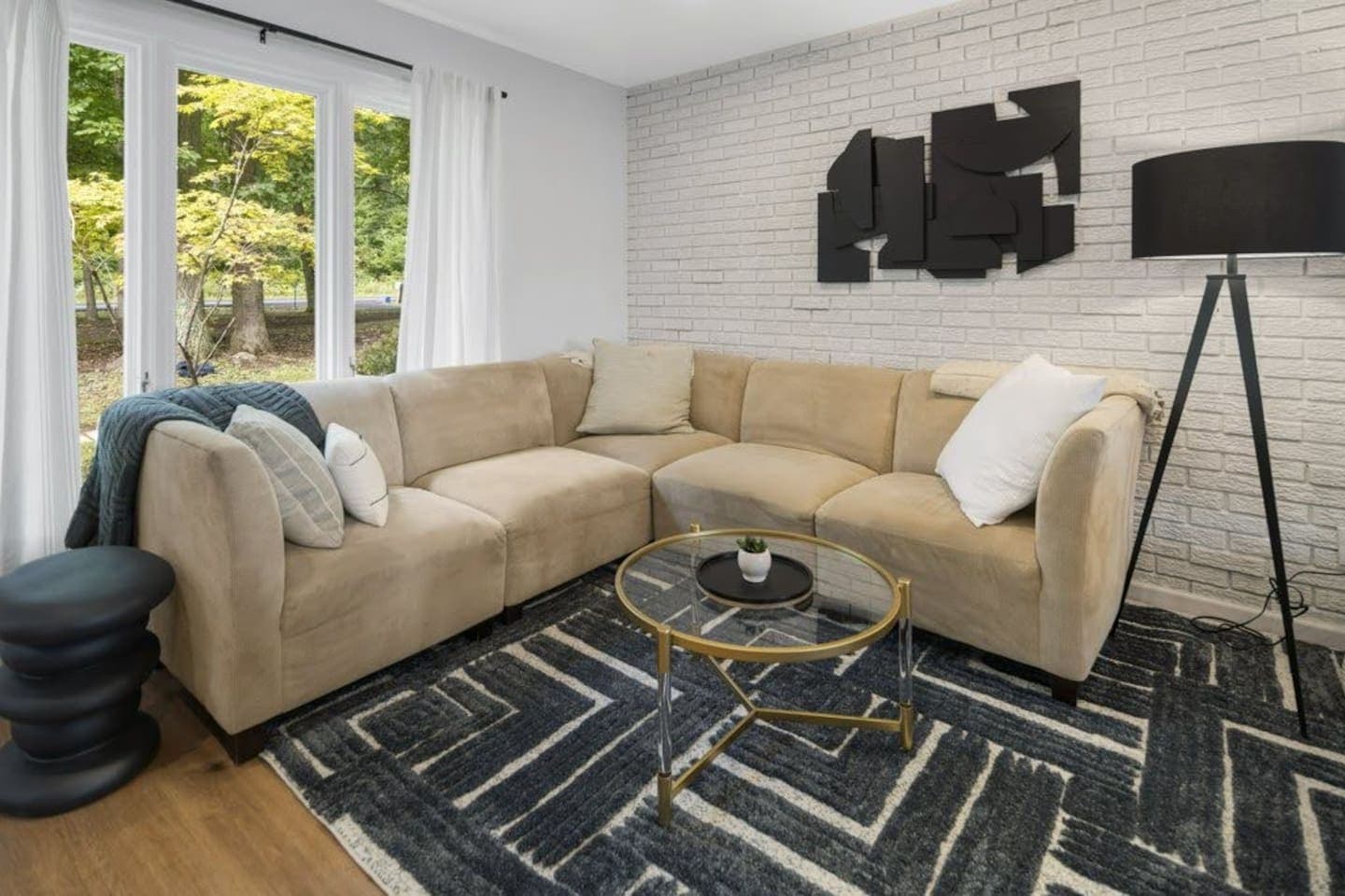 Living room with spacious sectional sofa