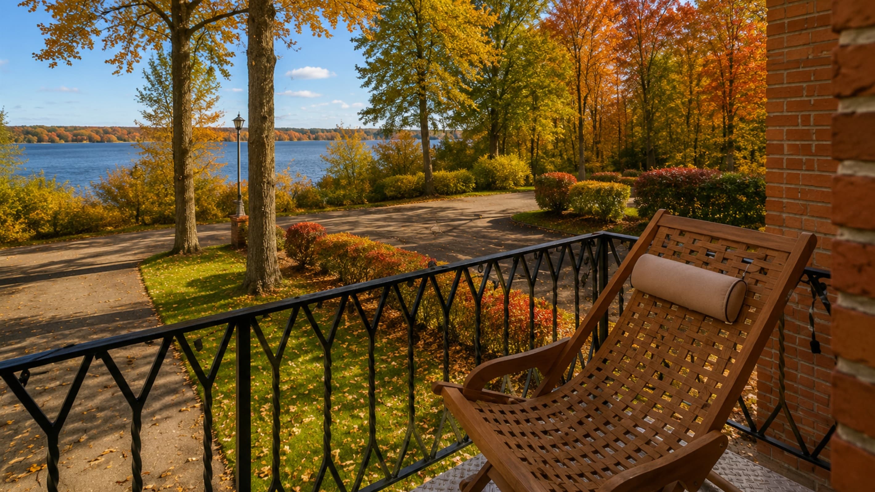 Balcony overlooking the autumn landscape