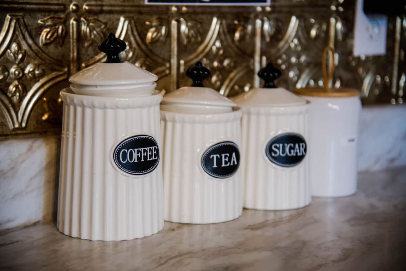 CC Kitchen Coffee, tea, sugar, creamer jars