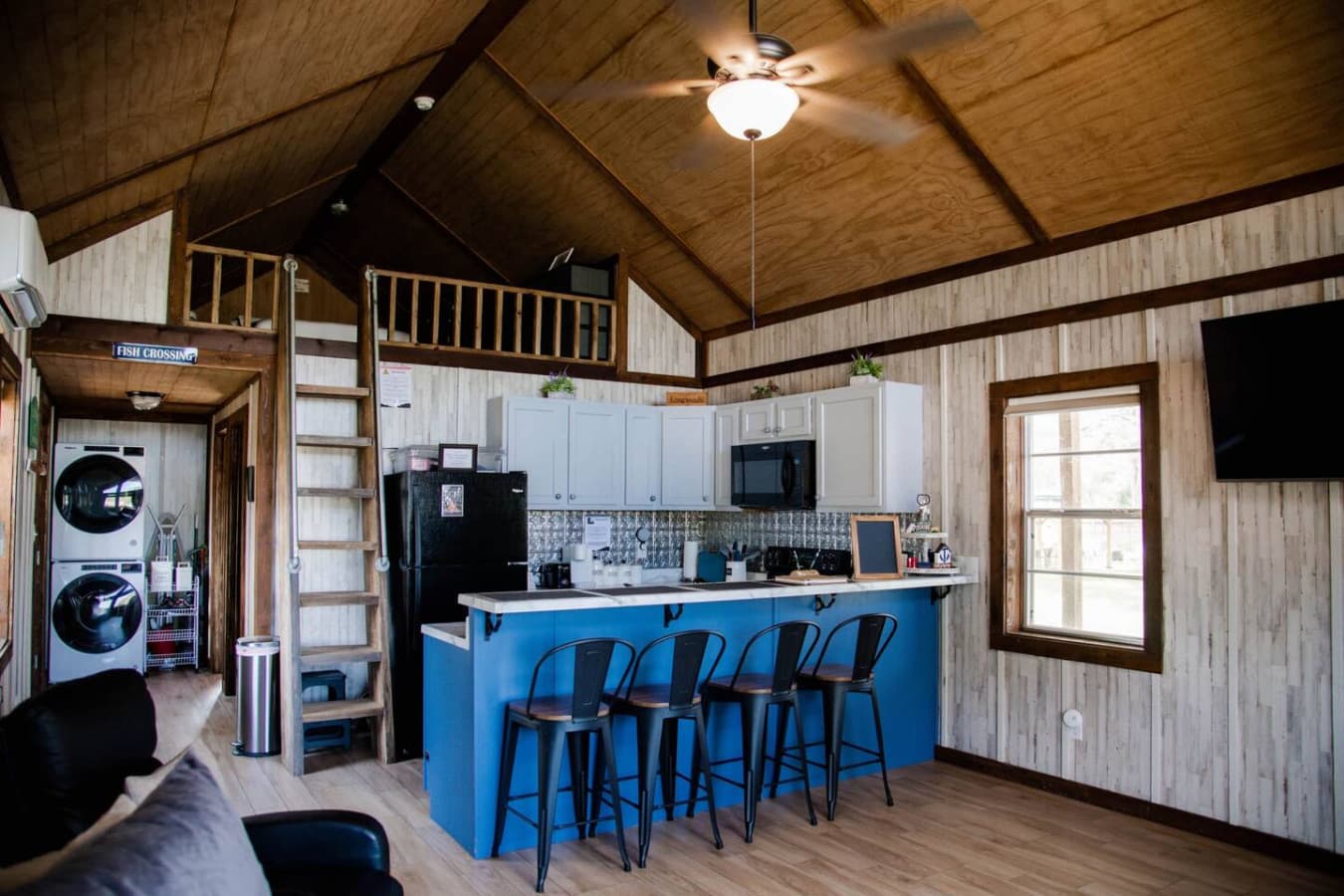 LL View from front wall to kitchen and loft