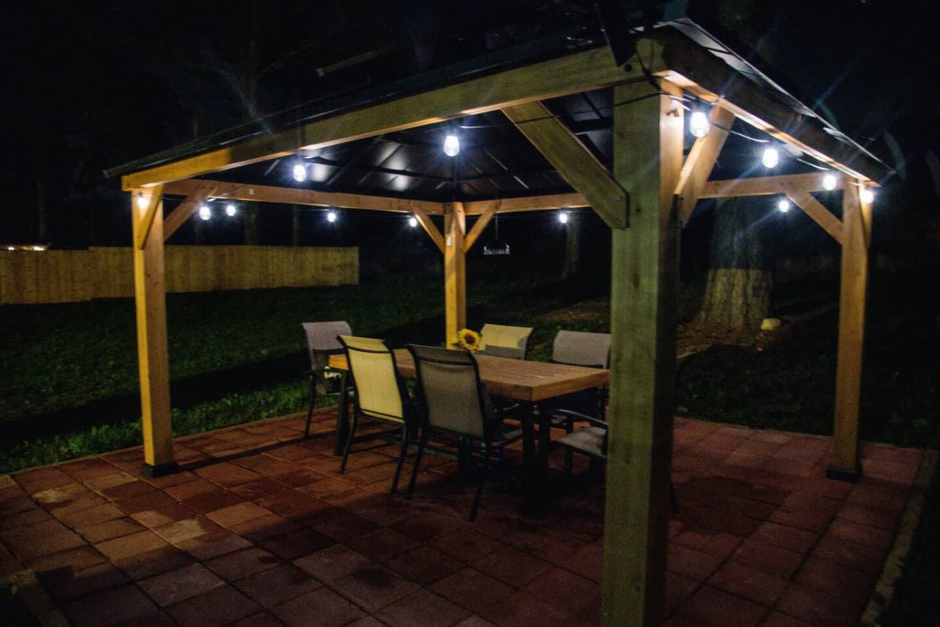 LL Outside Gazebo Dining at night